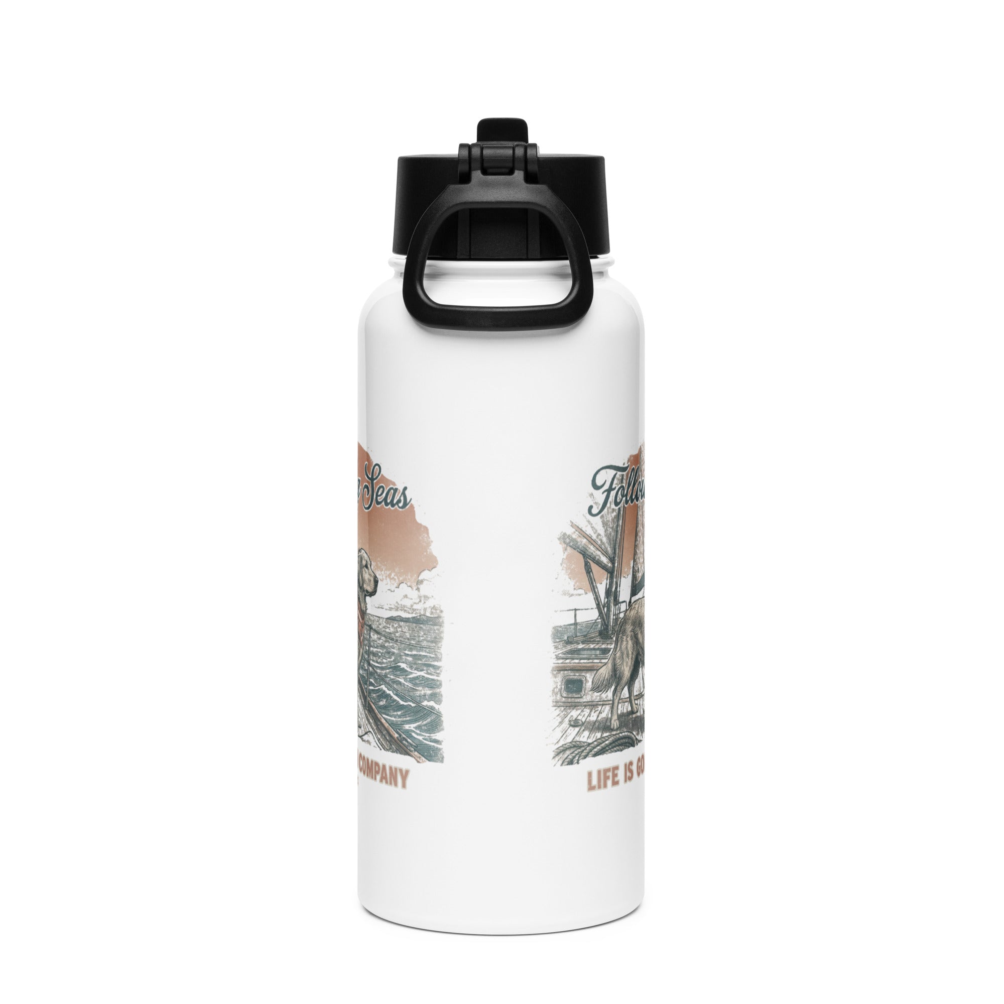 Following Seas Mother's Day Limited Edition Stainless steel water bottle with a straw lid