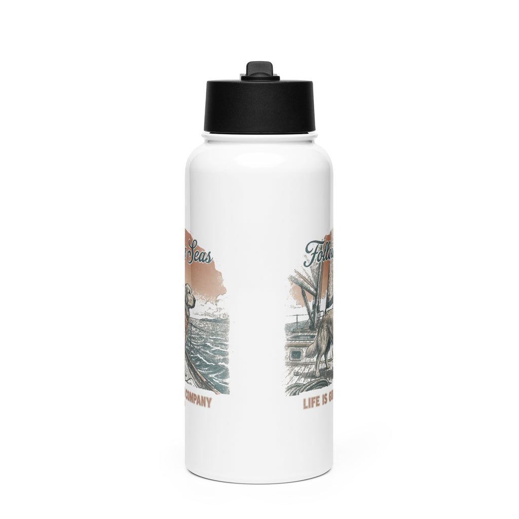 Following Seas Mother's Day Limited Edition Stainless steel water bottle with a straw lid