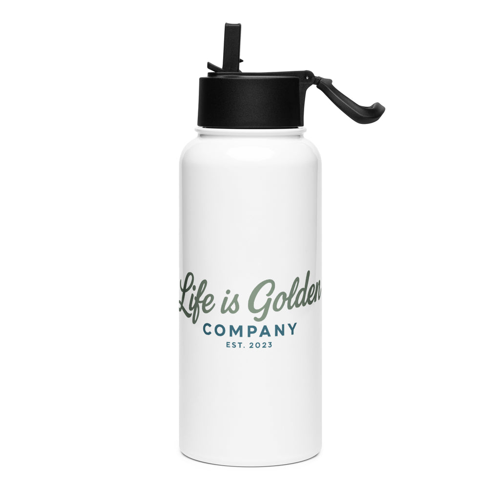 Golden Daze Emblem II Stainless steel water bottle with a straw lid