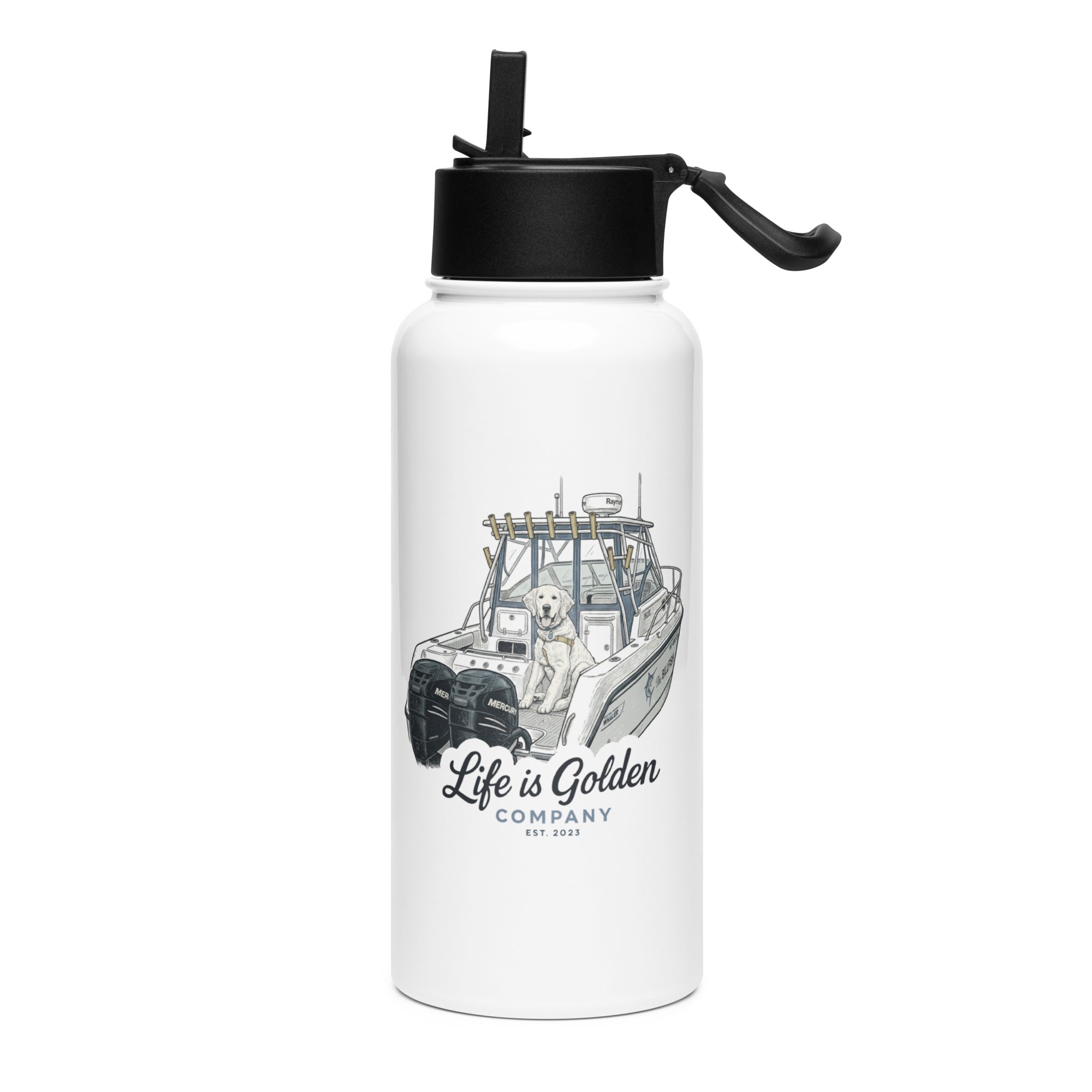 Boat Life Stainless steel water bottle with a straw lid