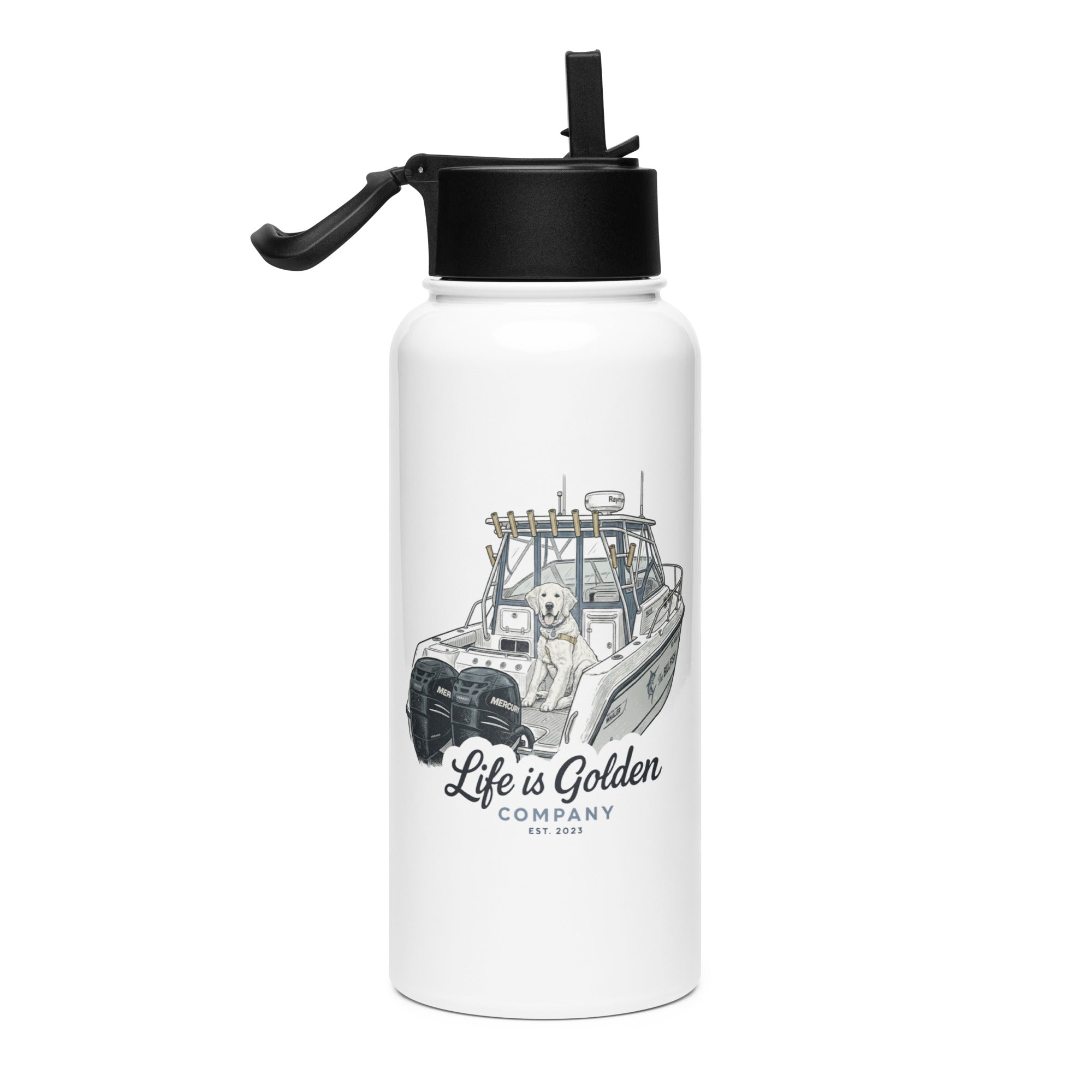Boat Life Stainless steel water bottle with a straw lid