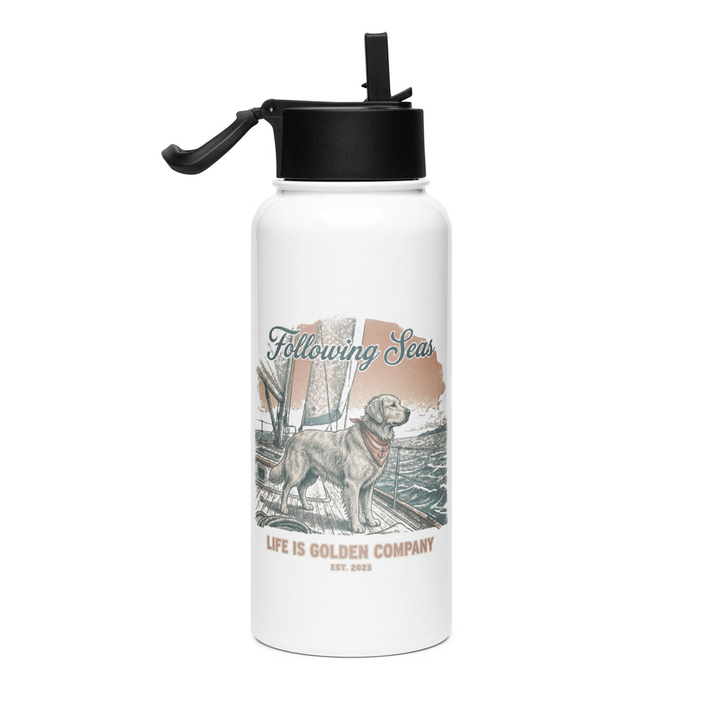 Following Seas Mother's Day Limited Edition Stainless steel water bottle with a straw lid