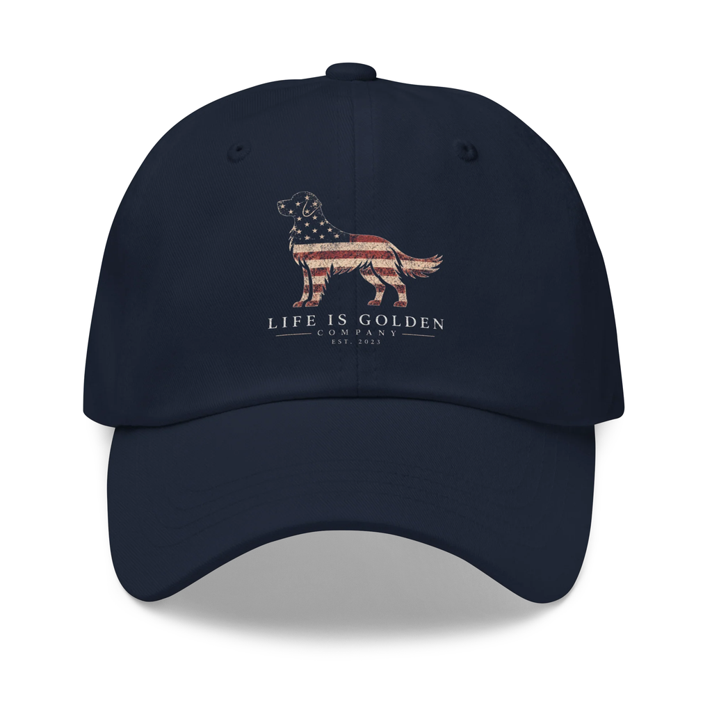 Stars & Stripes Golden Retriever Hat