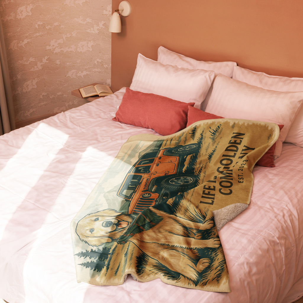 Rocky Mountain Retriever  Sherpa Blanket