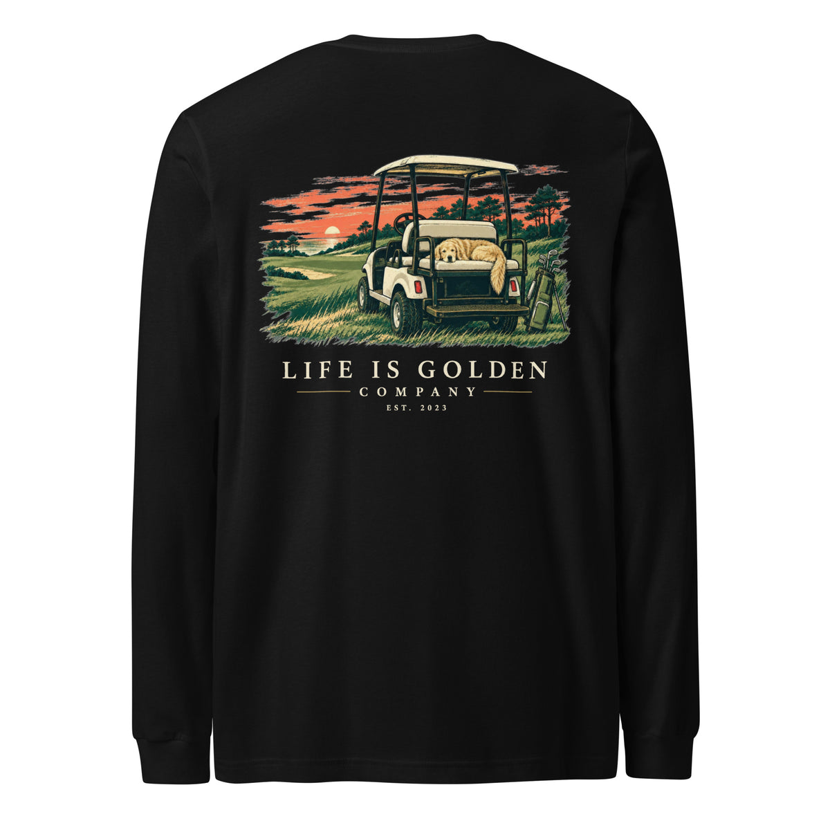 Sunset Cart Nap Long-Sleeve — Black back (updated wordmark)