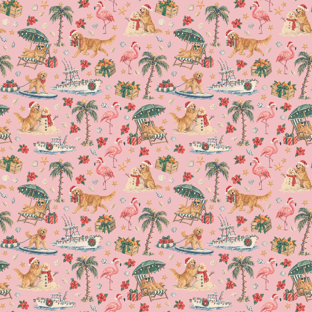 Sunshine State Santa Wrapping Paper — the print, a 24 in square