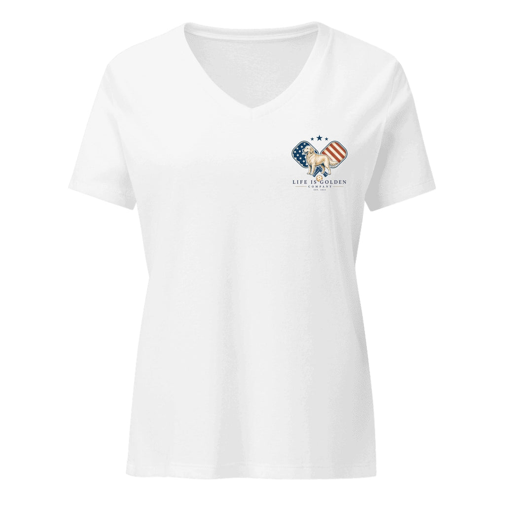 The Kitchen Line Tee — Women's V-Neck — Solid White Blend (front)