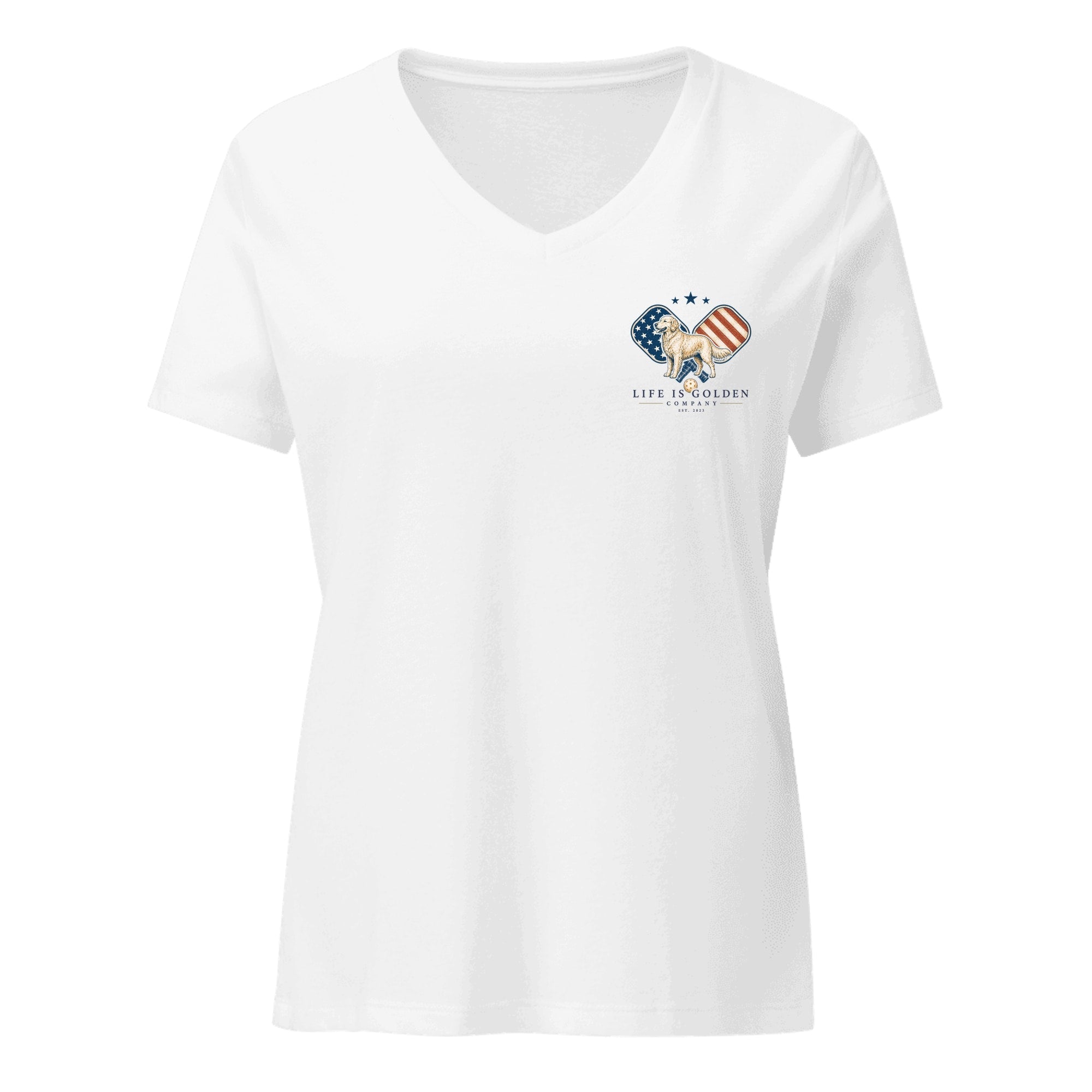 The Kitchen Line Tee — Women's V-Neck — Solid White Blend (front)