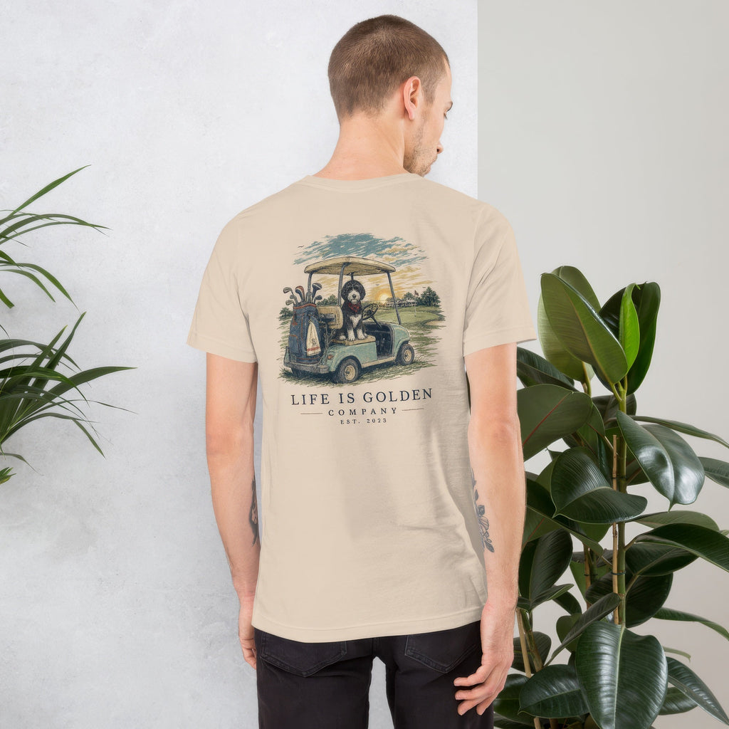 Twilight Loop — Men's lifestyle back (Soft Cream, foliage)