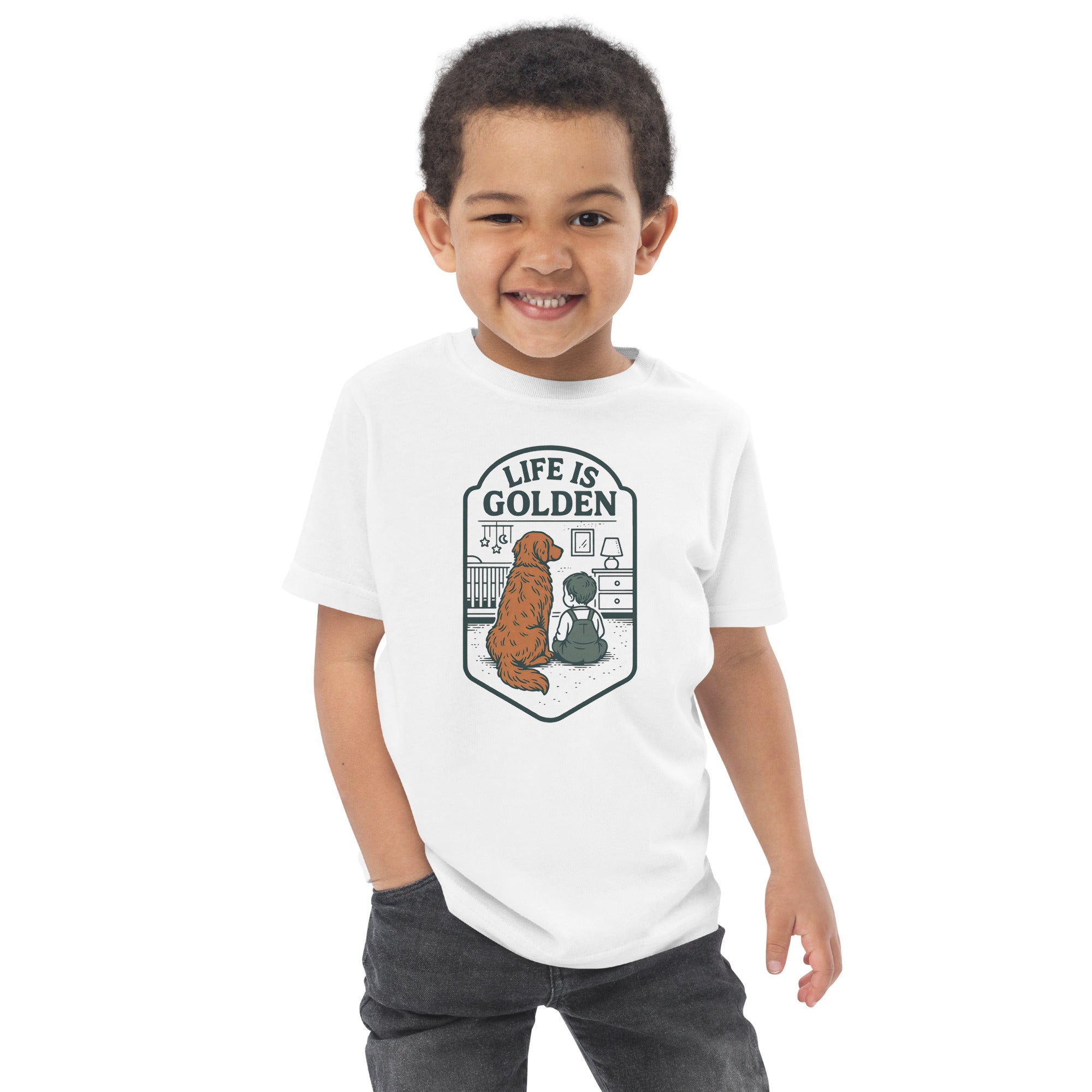 One Golden Year Toddler jersey tee