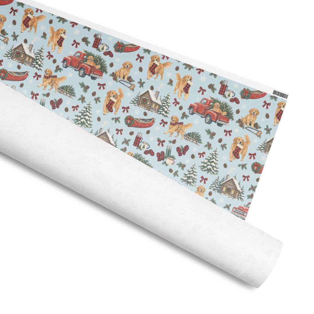 Tree Farm Christmas Wrapping Paper — rolled, printed side out