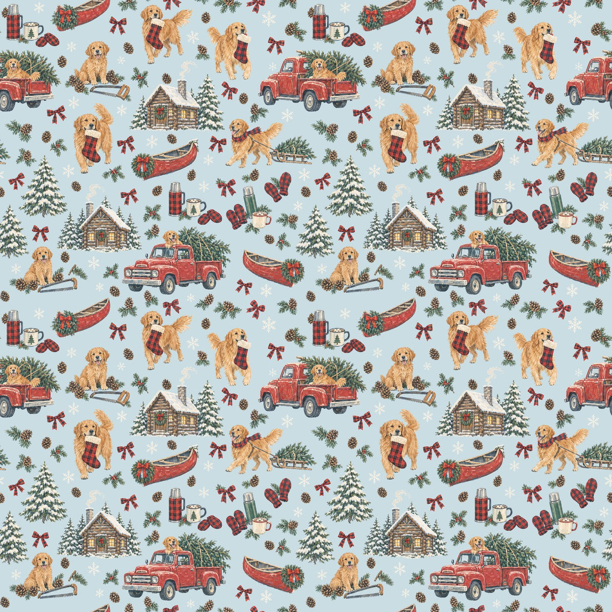 Tree Farm Christmas Wrapping Paper — the print, a 24 in square