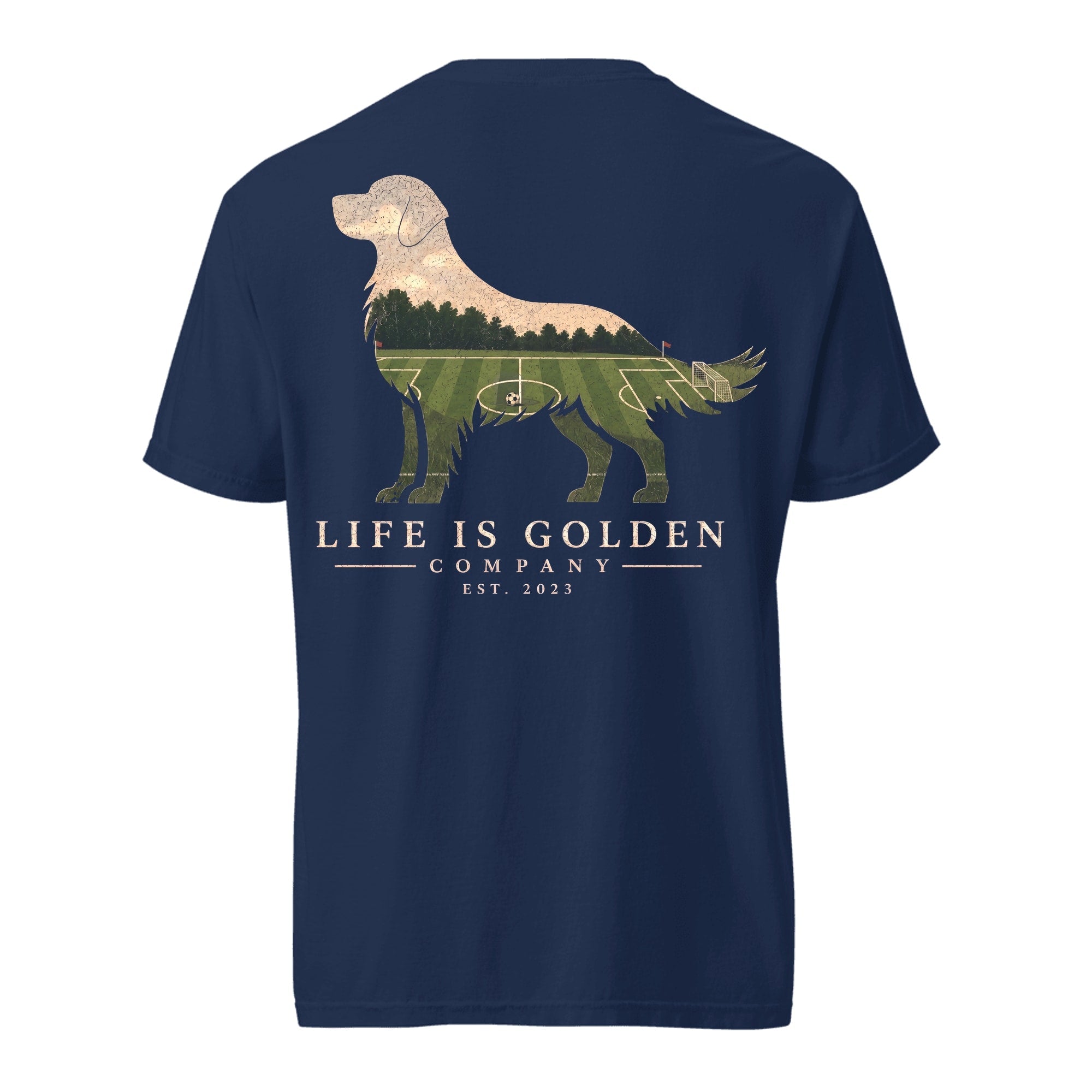 The Match Day Golden Tee — Heavyweight Tee — True Navy