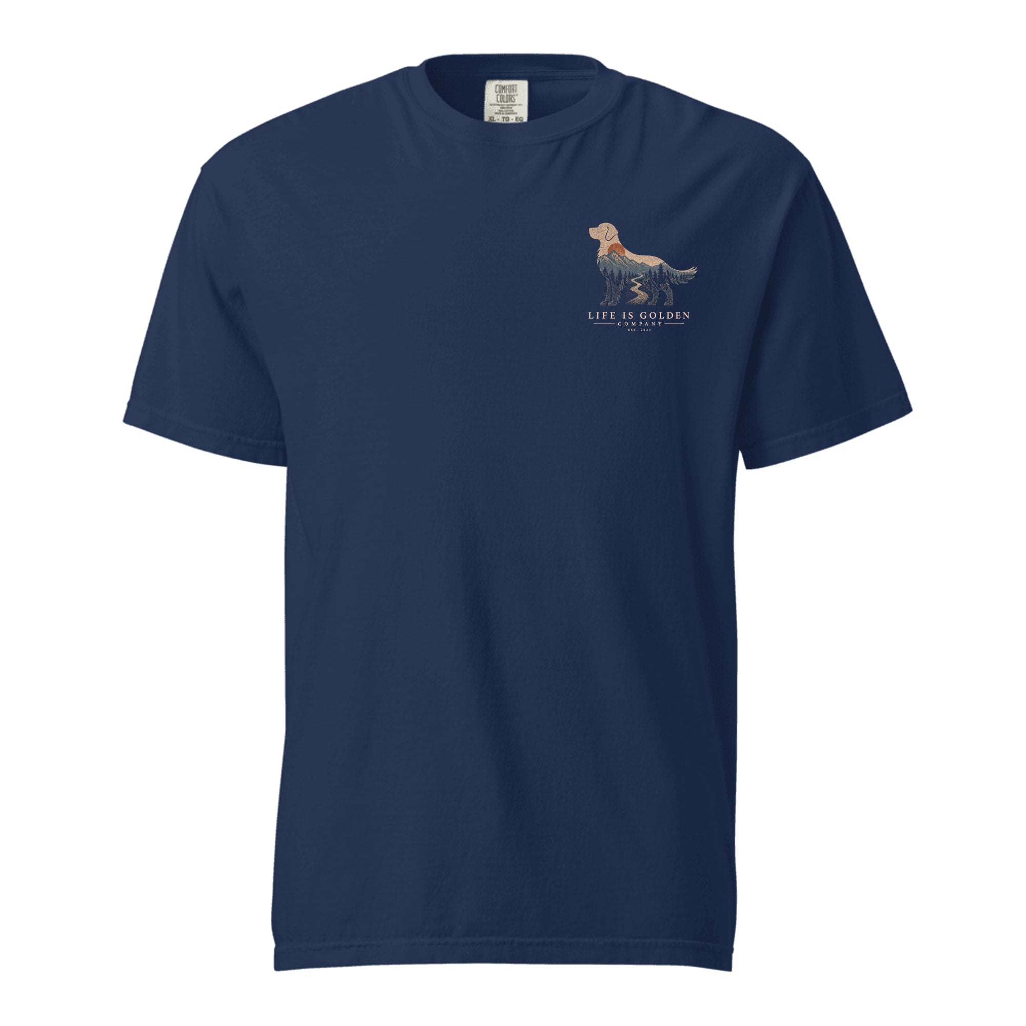 The High Country Golden Tee — Heavyweight Tee — True Navy (front)