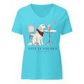 The Pumpkin Spice Women's V-Neck — Turquoise