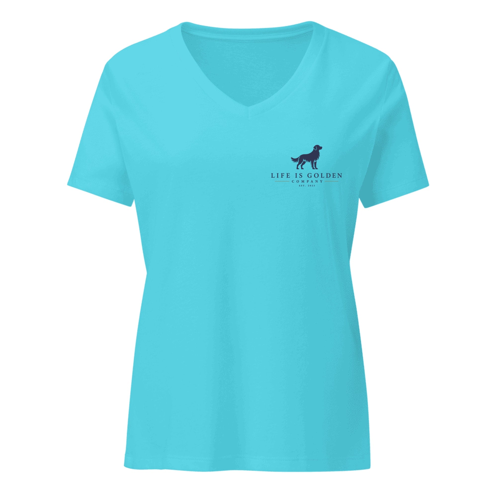 The Wildflower Detour II Women's V-Neck — Turquoise (front)
