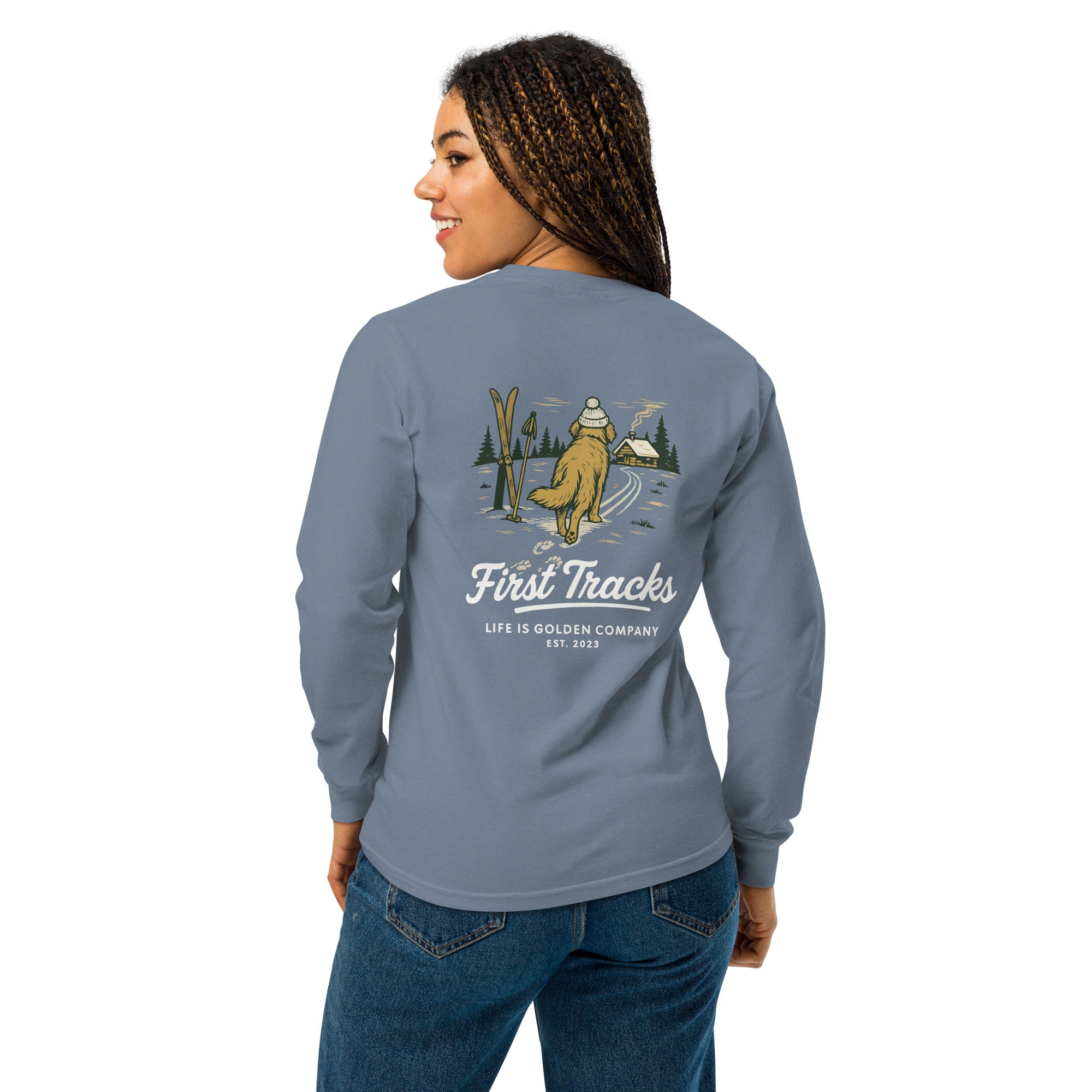 First Tracks - Golden Retriever Edition Garment-Dyed Heavyweight Long Sleeve