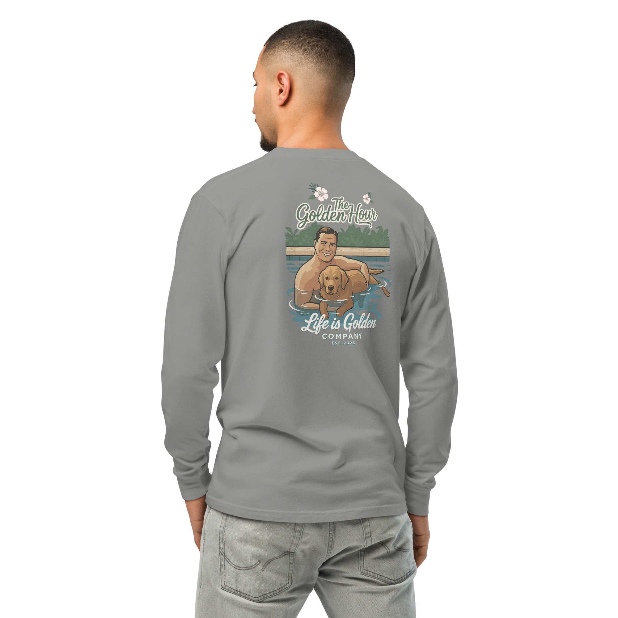 Poolside Pals Garment-dyed heavyweight long-sleeve shirt