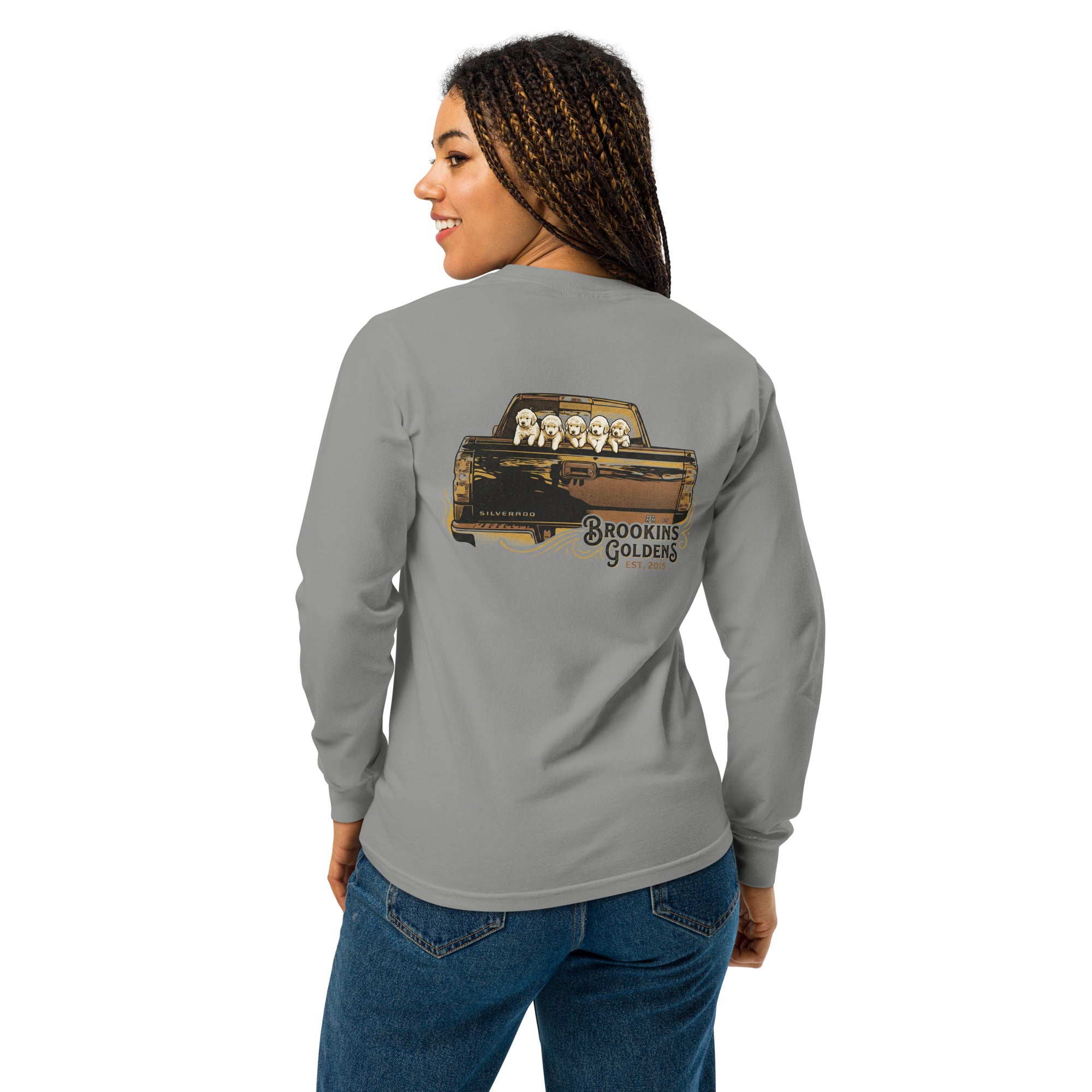 Brookins Goldens Pickup Garment-dyed heavyweight long-sleeve tee