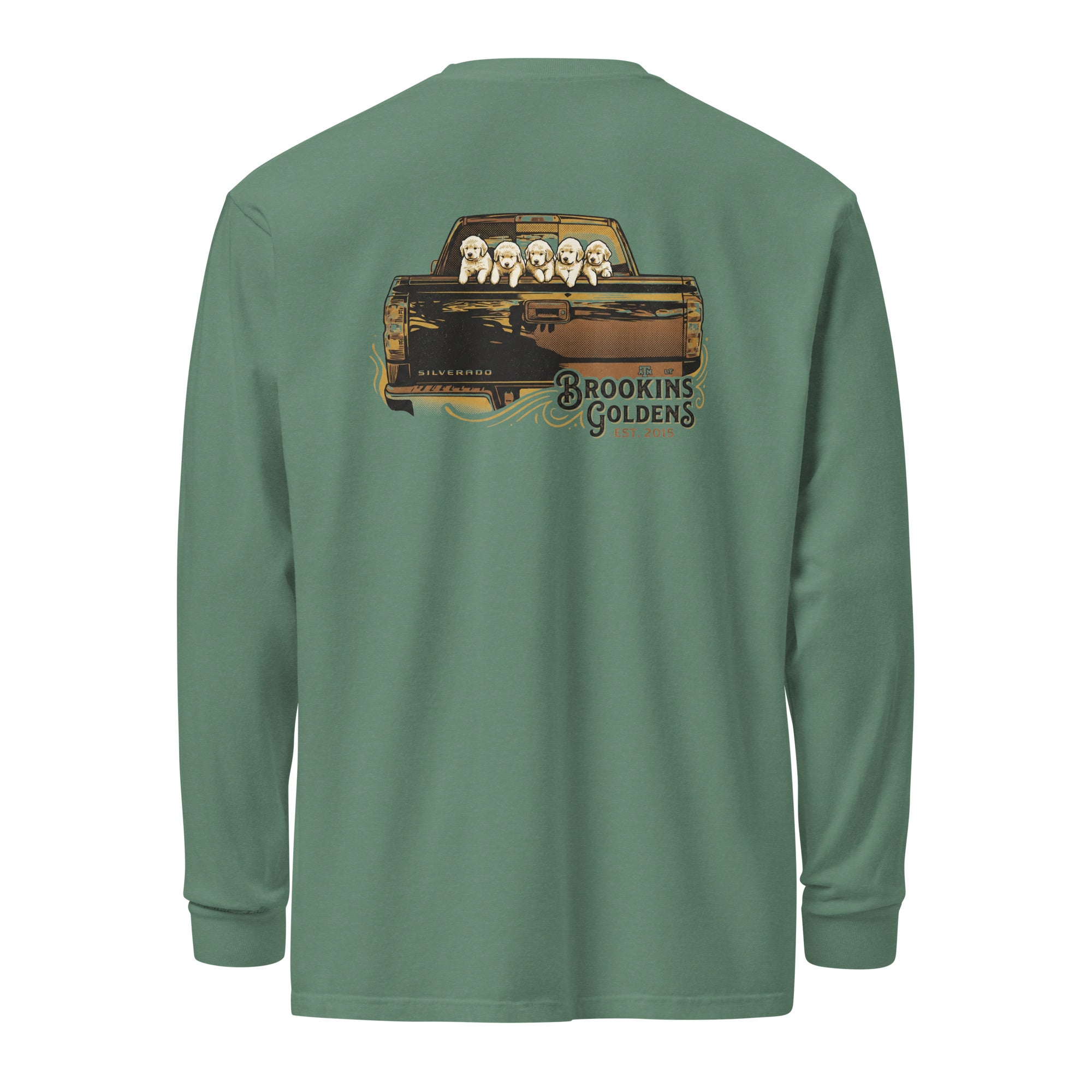 Brookins Goldens Pickup Garment-dyed heavyweight long-sleeve tee