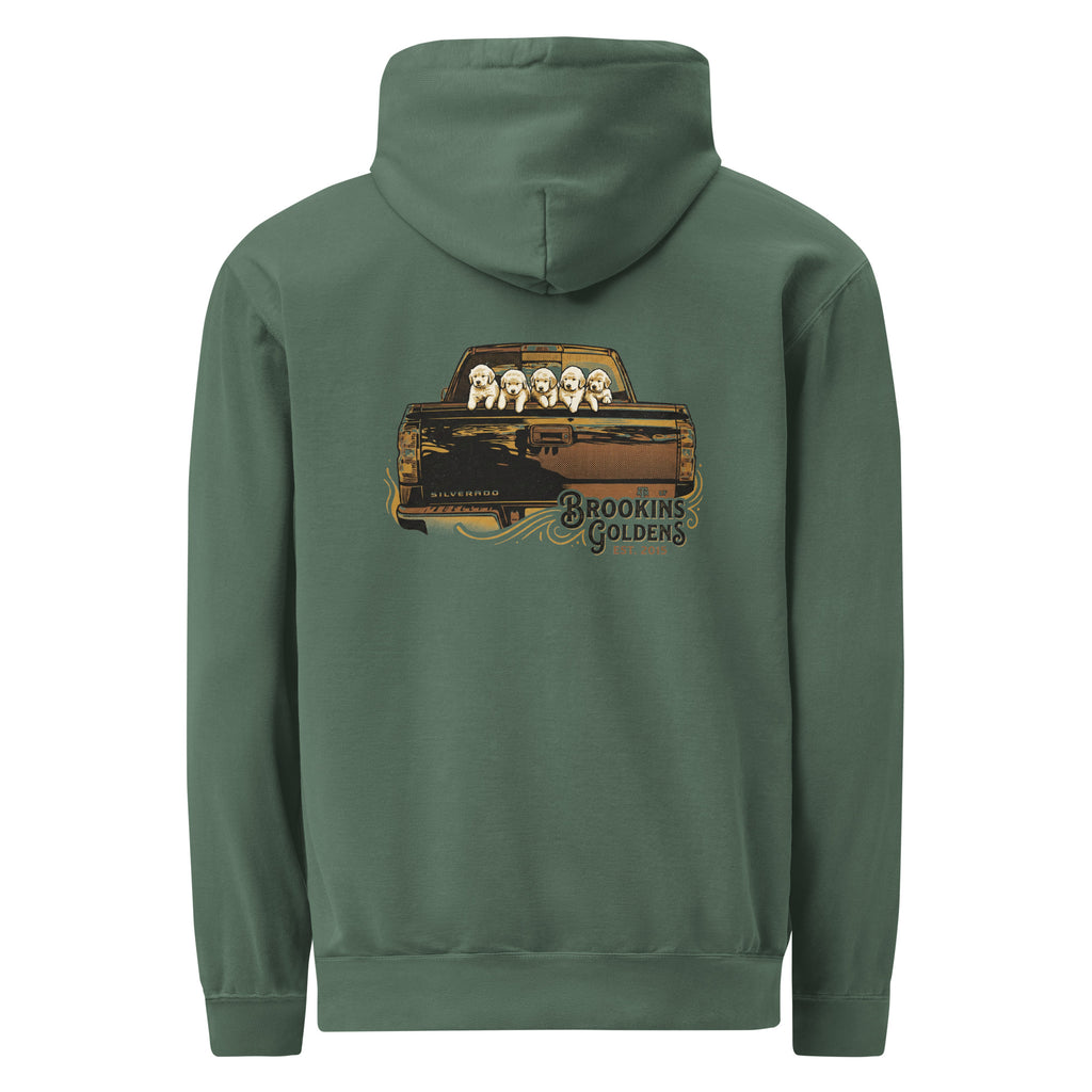 Brookins Goldens Pickup Unisex garment-dyed hoodie