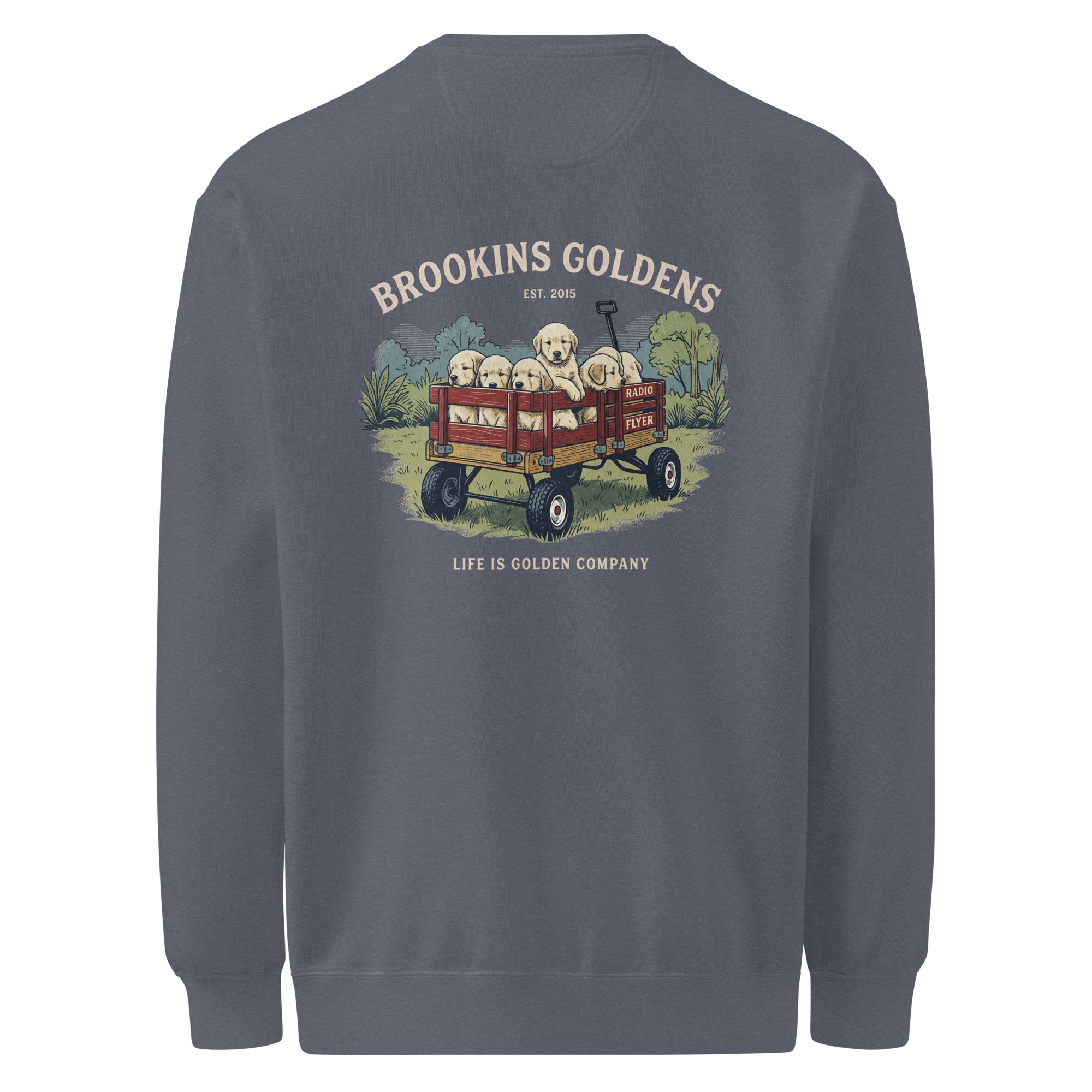 Brookins Wagon Unisex garment-dyed Crew Neck