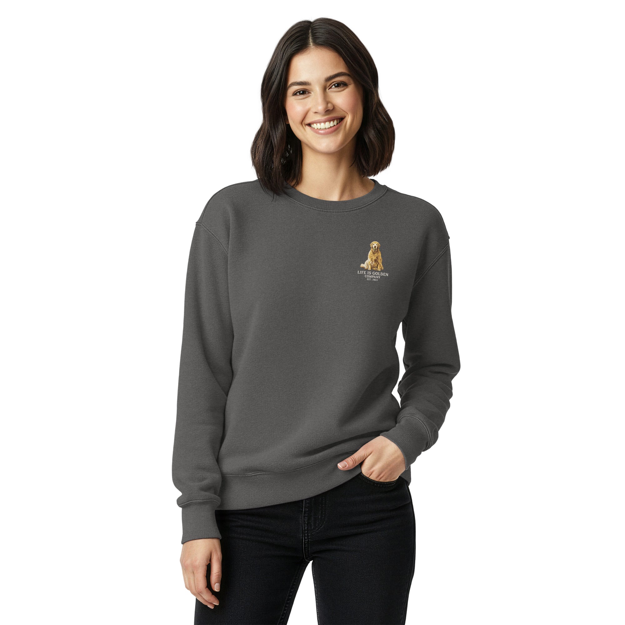 Brookins Wagon Unisex garment-dyed Crew Neck