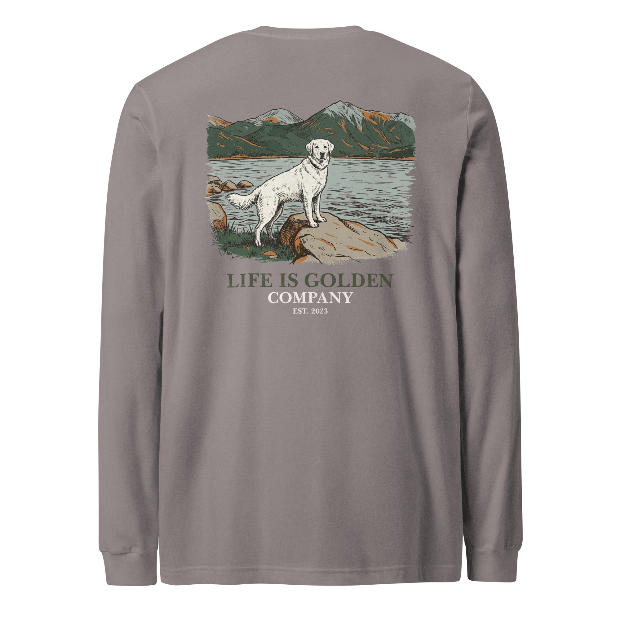 Lake Side Cream Golden Unisex Long Sleeve Tee