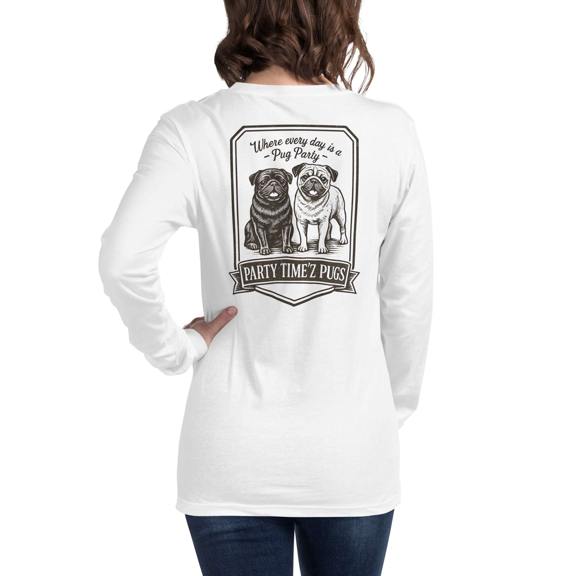Party Time'Z Pugs Unisex Long Sleeve Tee