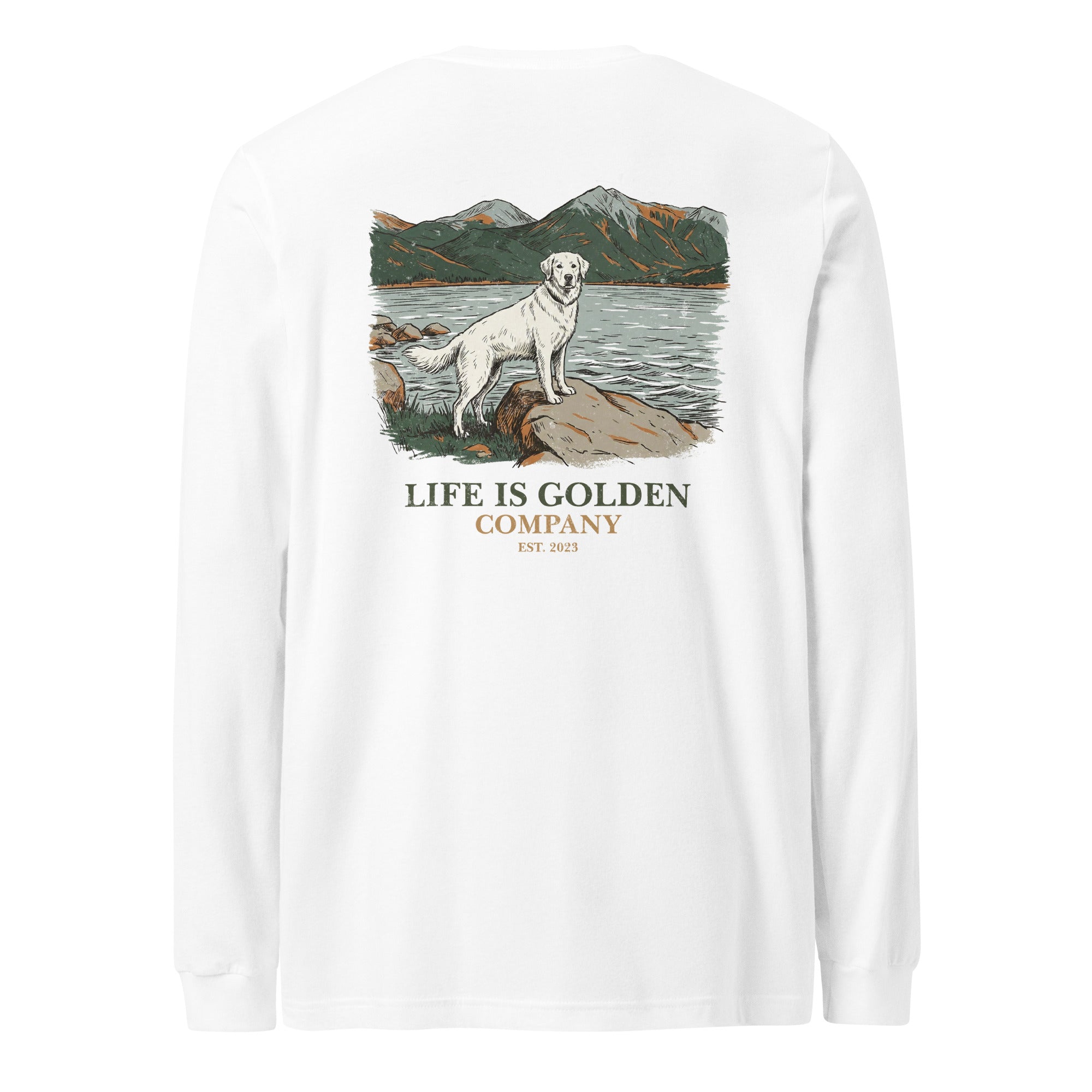 Lake Side Cream Golden Unisex Long Sleeve Tee