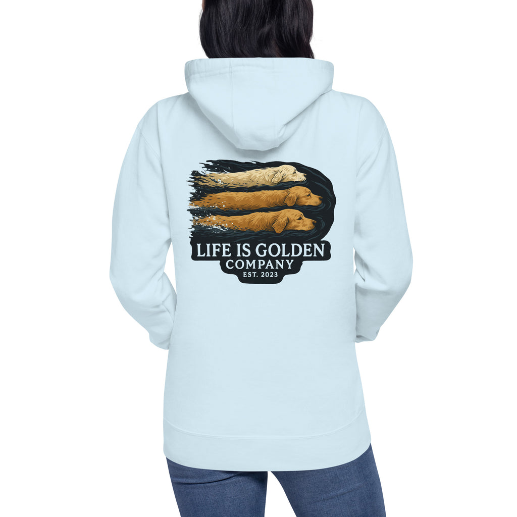 3 Dogs Swimming hoodie