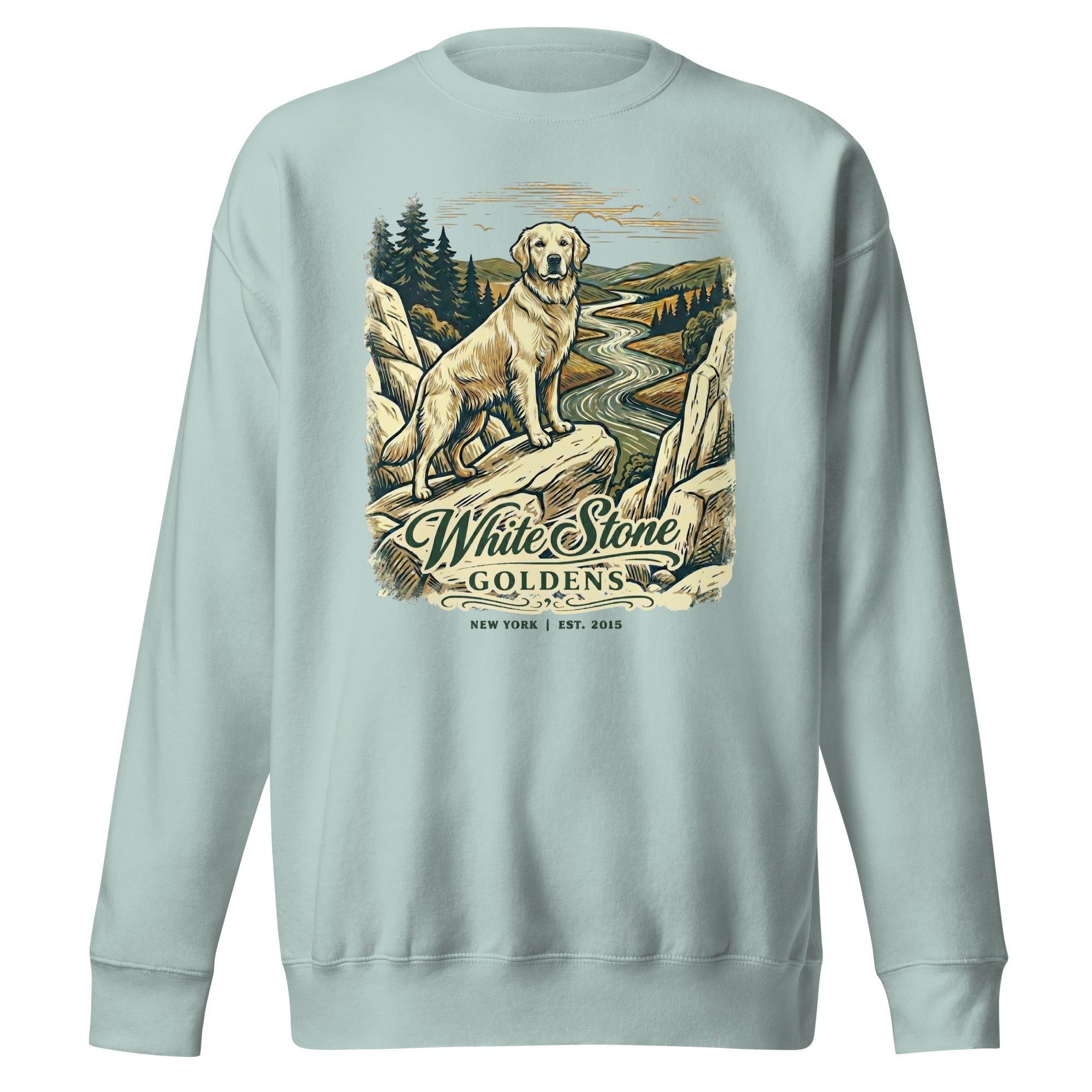 White Stone Goldens Unisex Premium Crew Neck