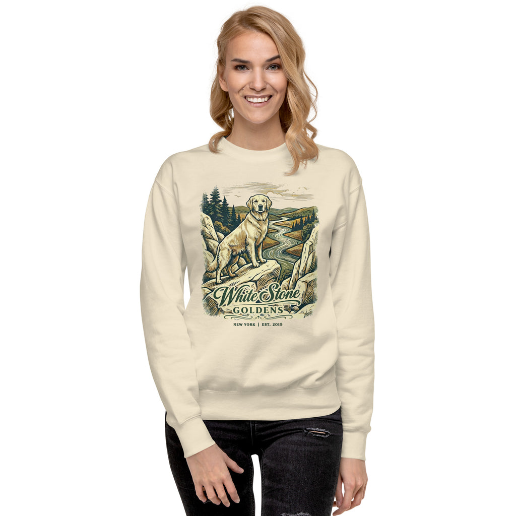 White Stone Goldens Unisex Premium Crew Neck