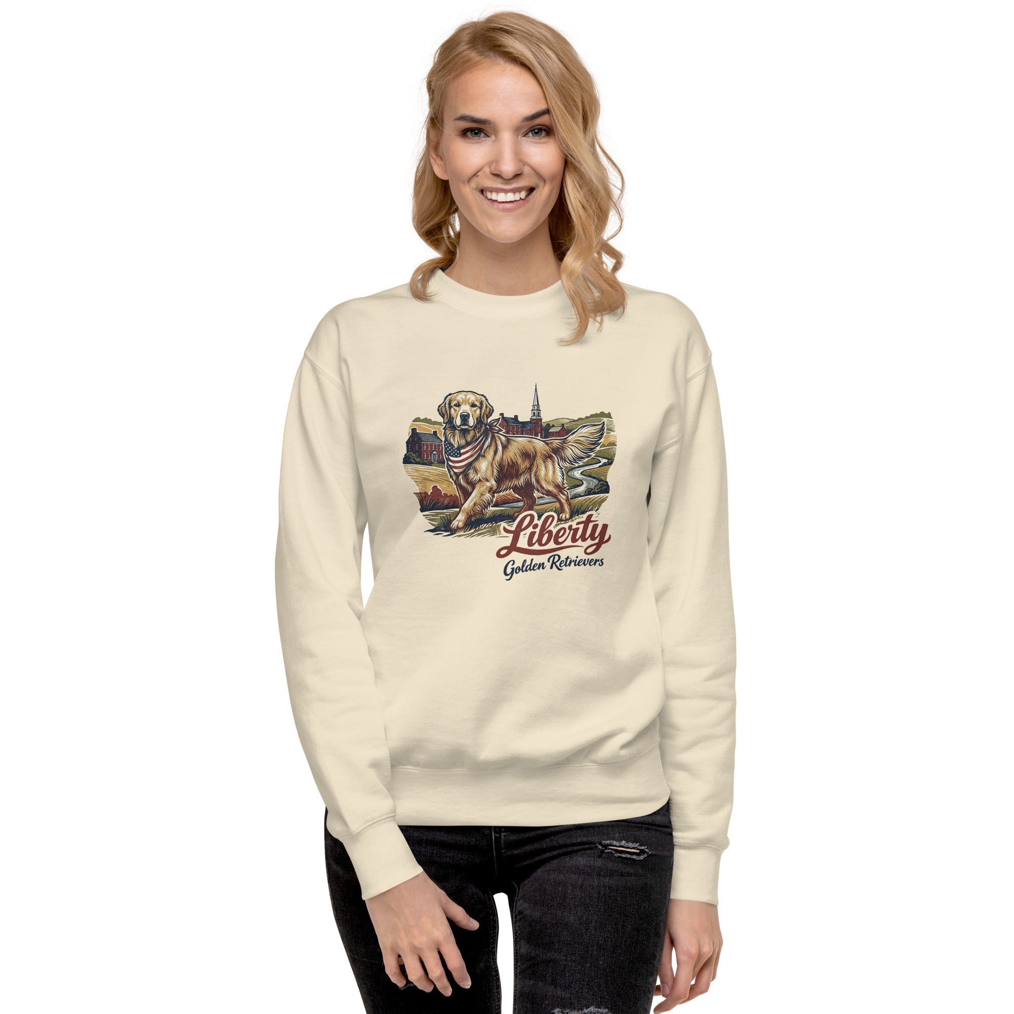 Liberty Golden Retrievers Unisex Crew Neck
