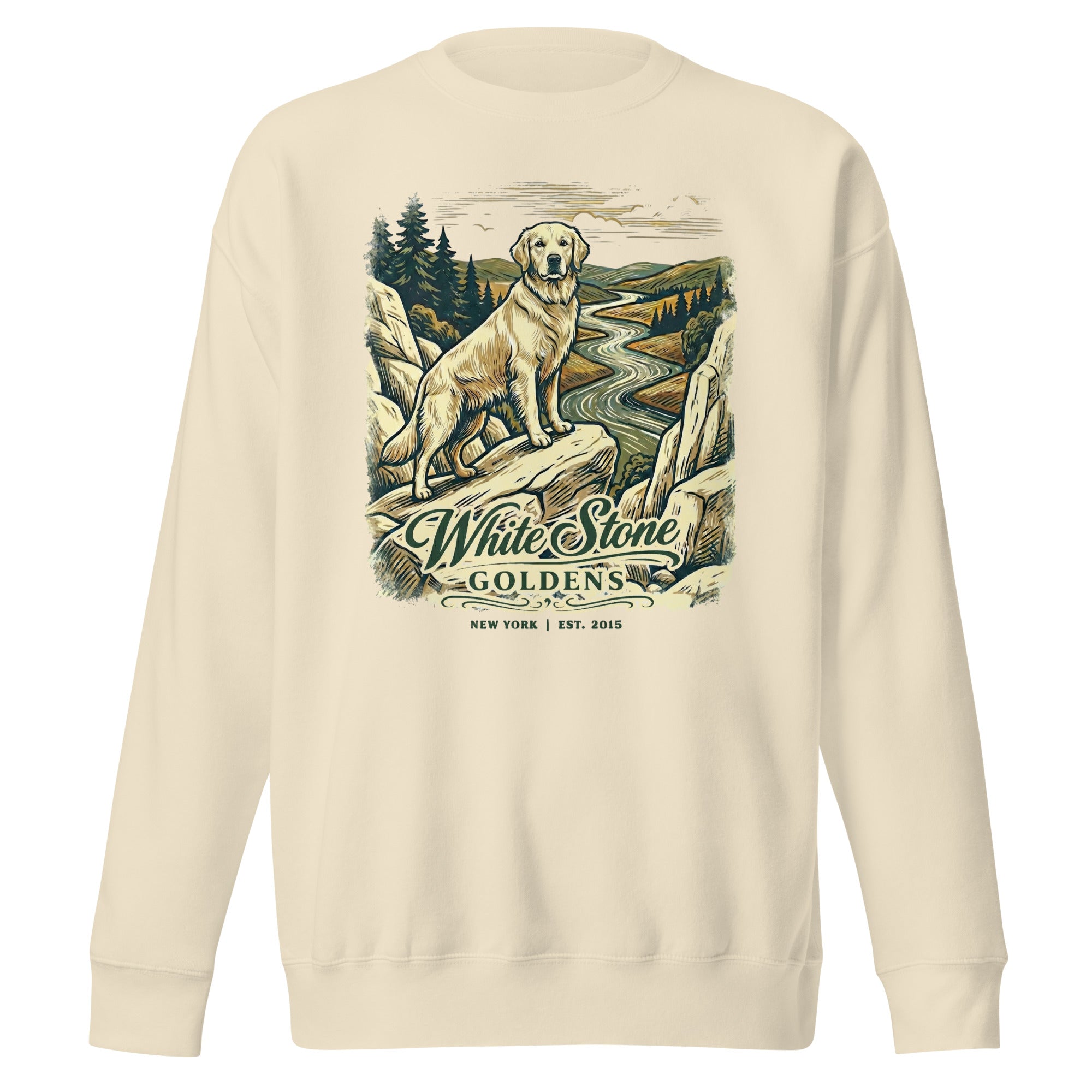 White Stone Goldens Unisex Premium Crew Neck