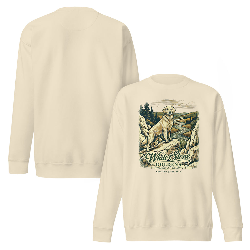 White Stone Goldens Unisex Premium Crew Neck