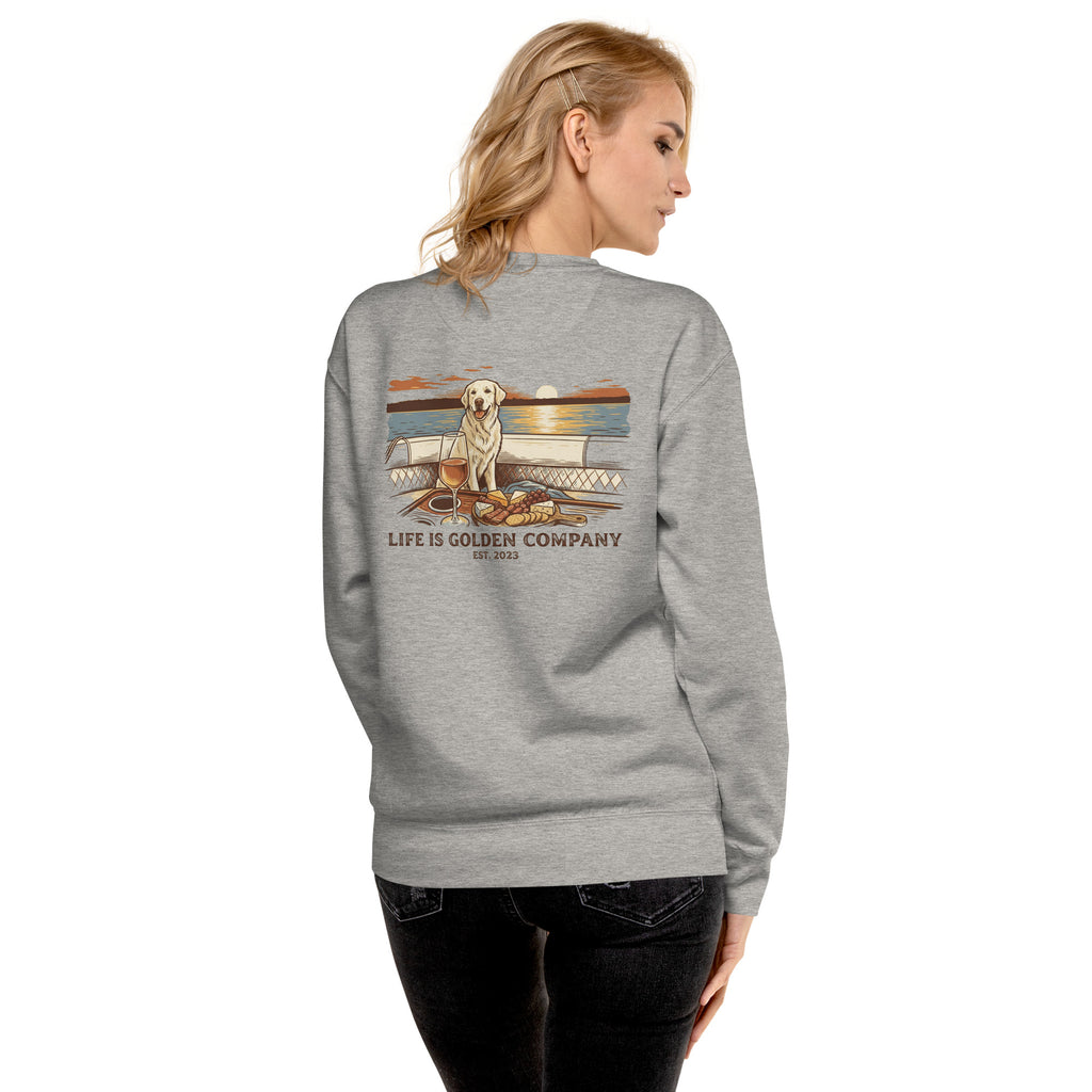 Sunset Sips and Golden Trips Unisex Crew Neck