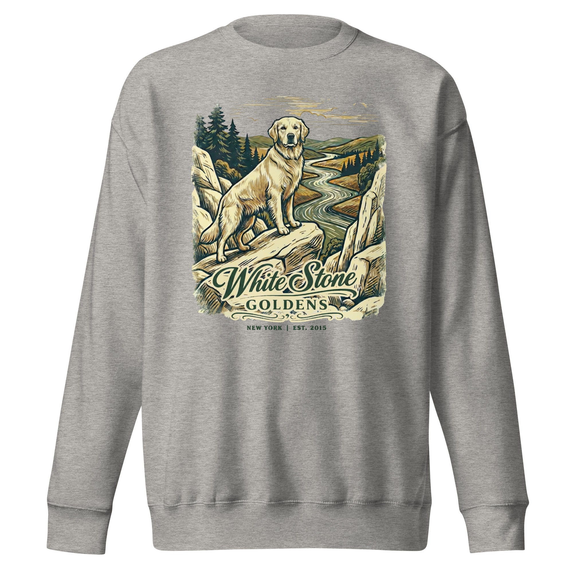 White Stone Goldens Unisex Premium Crew Neck