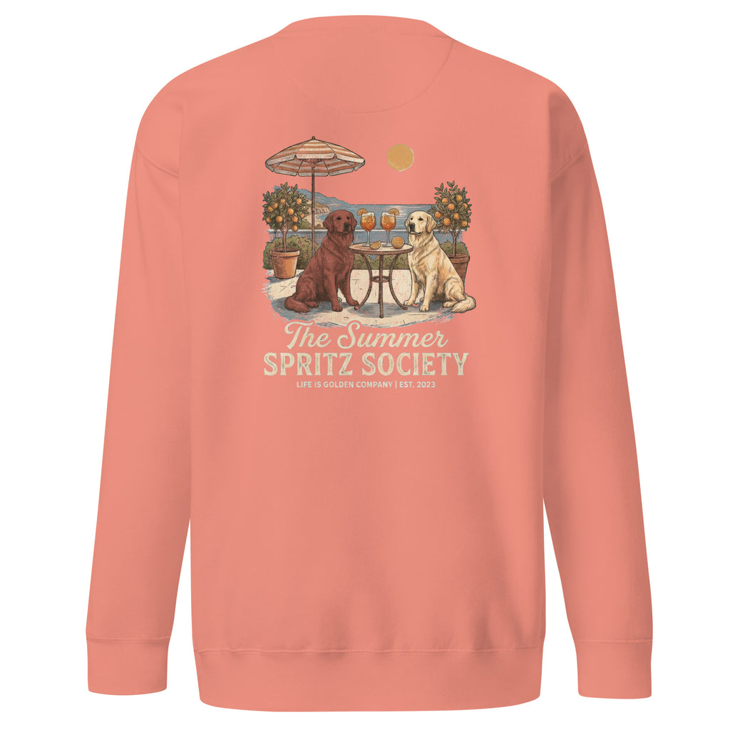 Summer Spritz Society Red and Gold back print Unisex Crew Neck