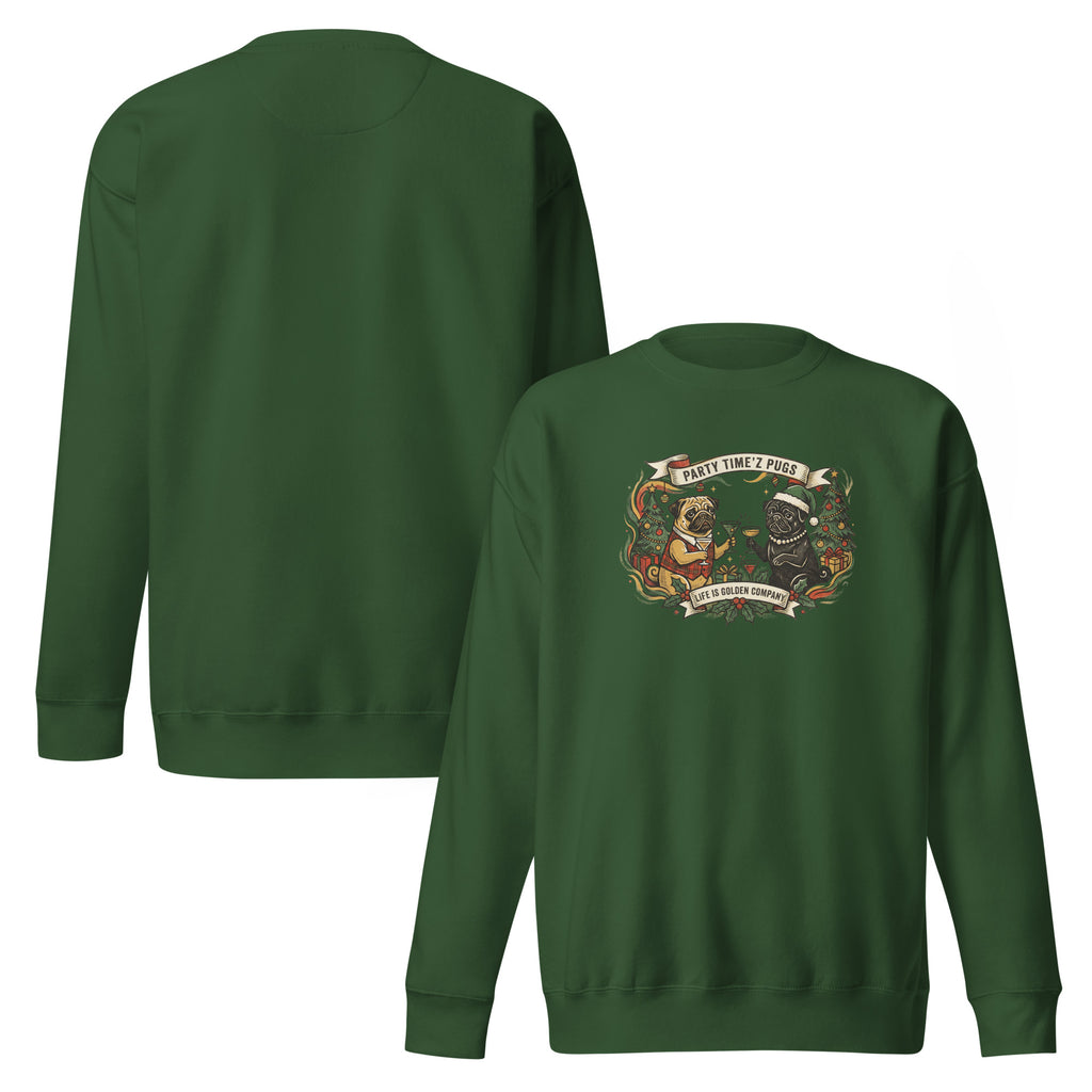 Party Time'Z Pugs Holiday Party Unisex Crew Neck
