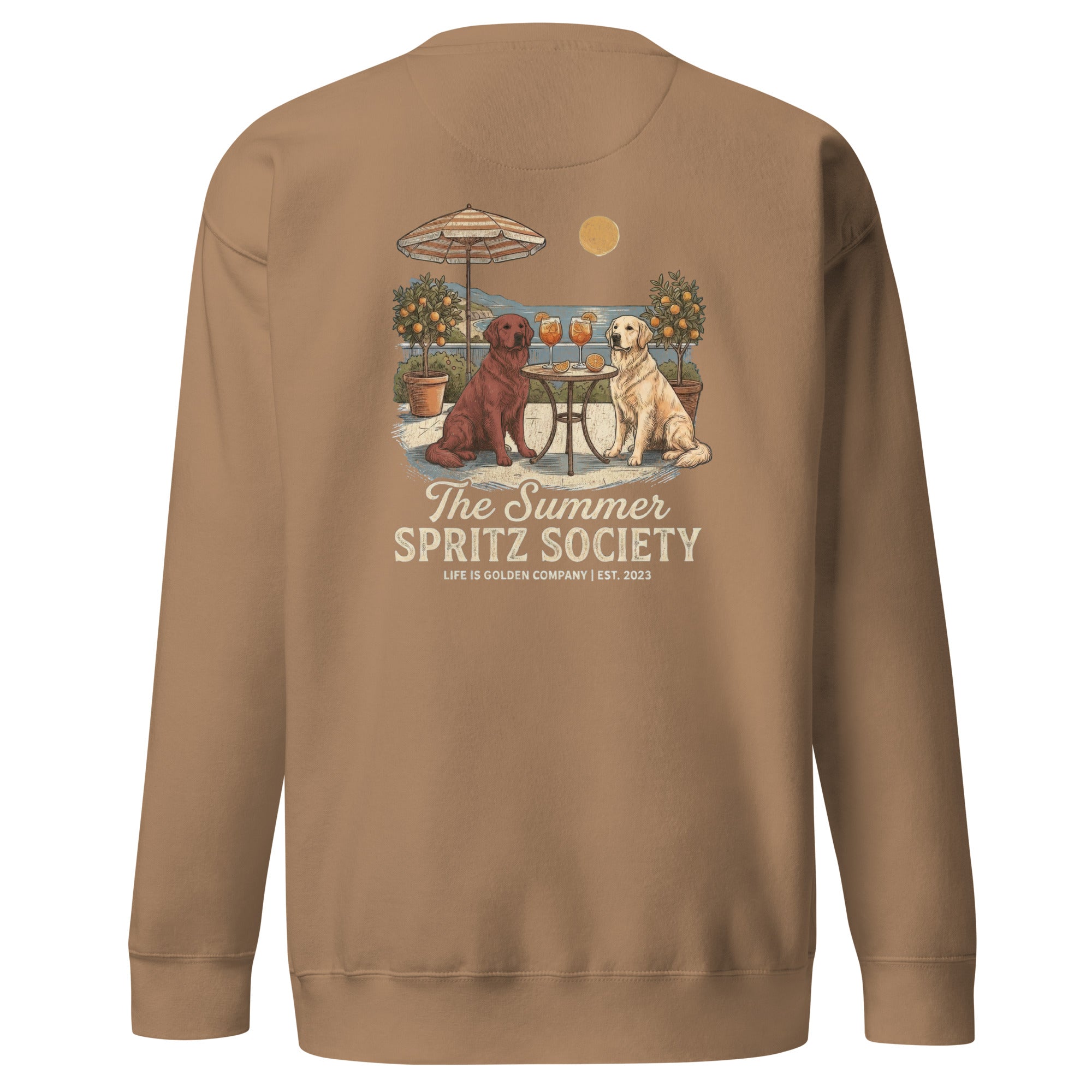 Summer Spritz Society Red and Gold back print Unisex Crew Neck