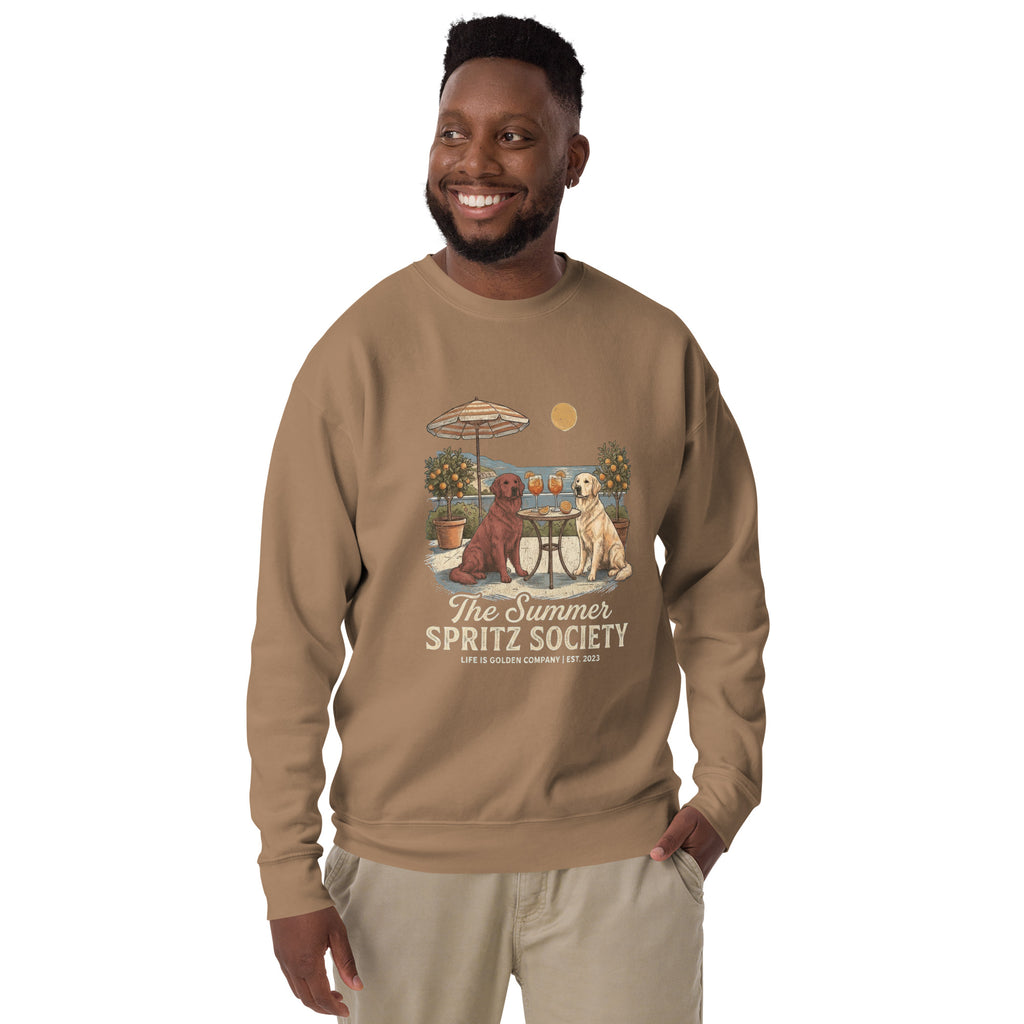 Summer Spritz Society Red and Gold Unisex Crew Neck