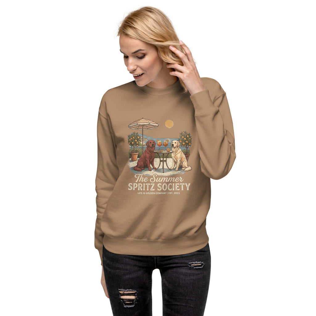 Summer Spritz Society Red and Gold Unisex Crew Neck