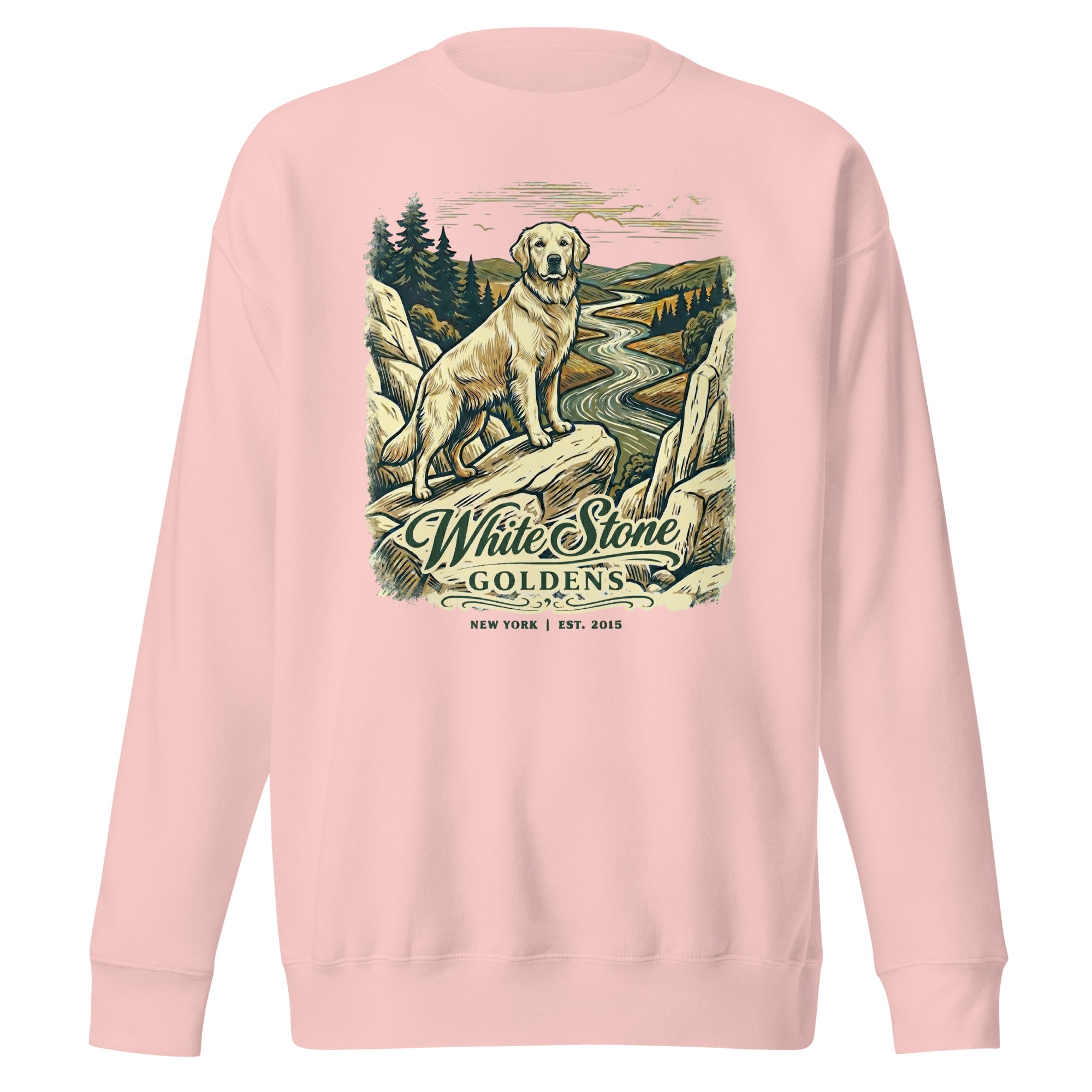 White Stone Goldens Unisex Premium Crew Neck