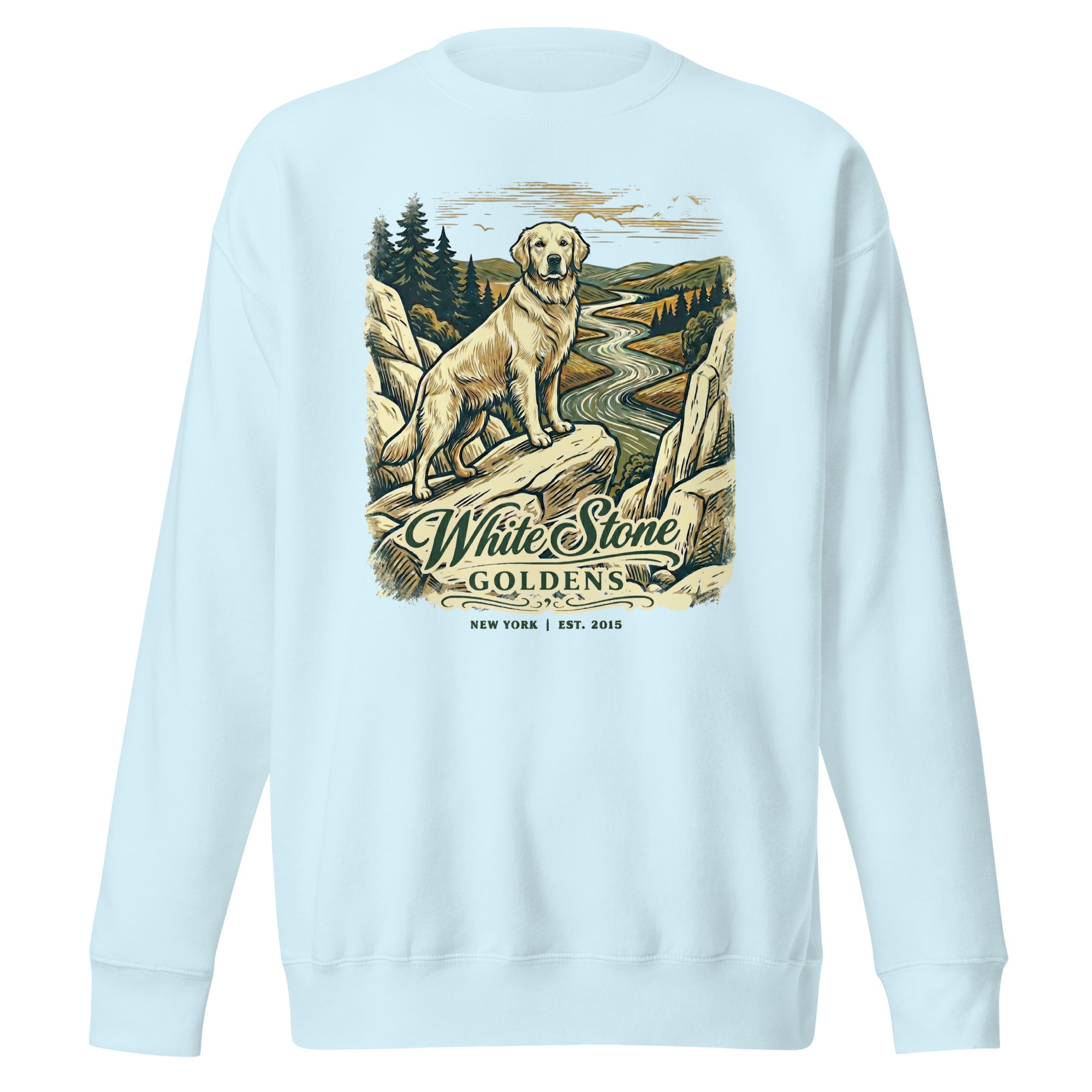 White Stone Goldens Unisex Premium Crew Neck