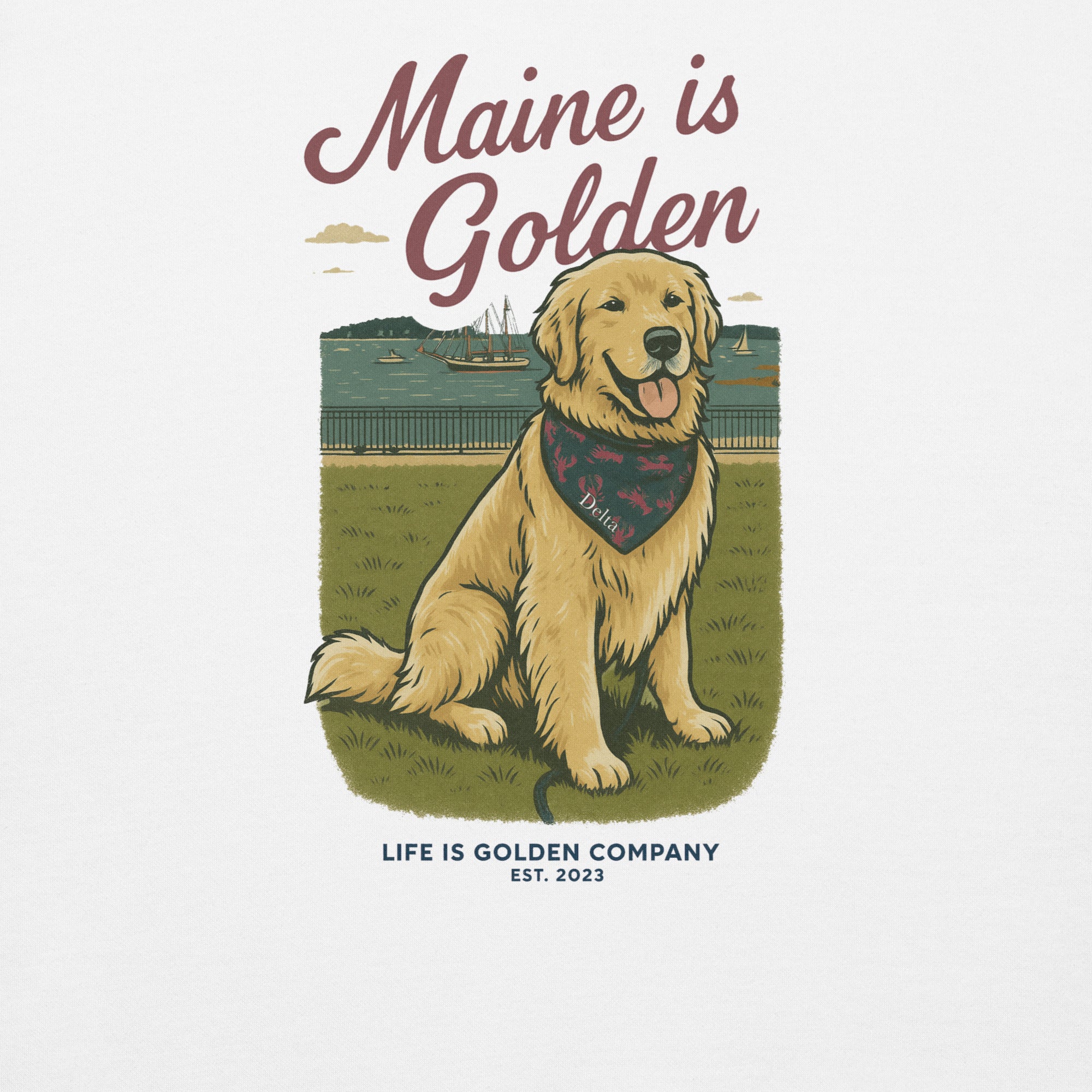 Maine is Golden Crew Neck