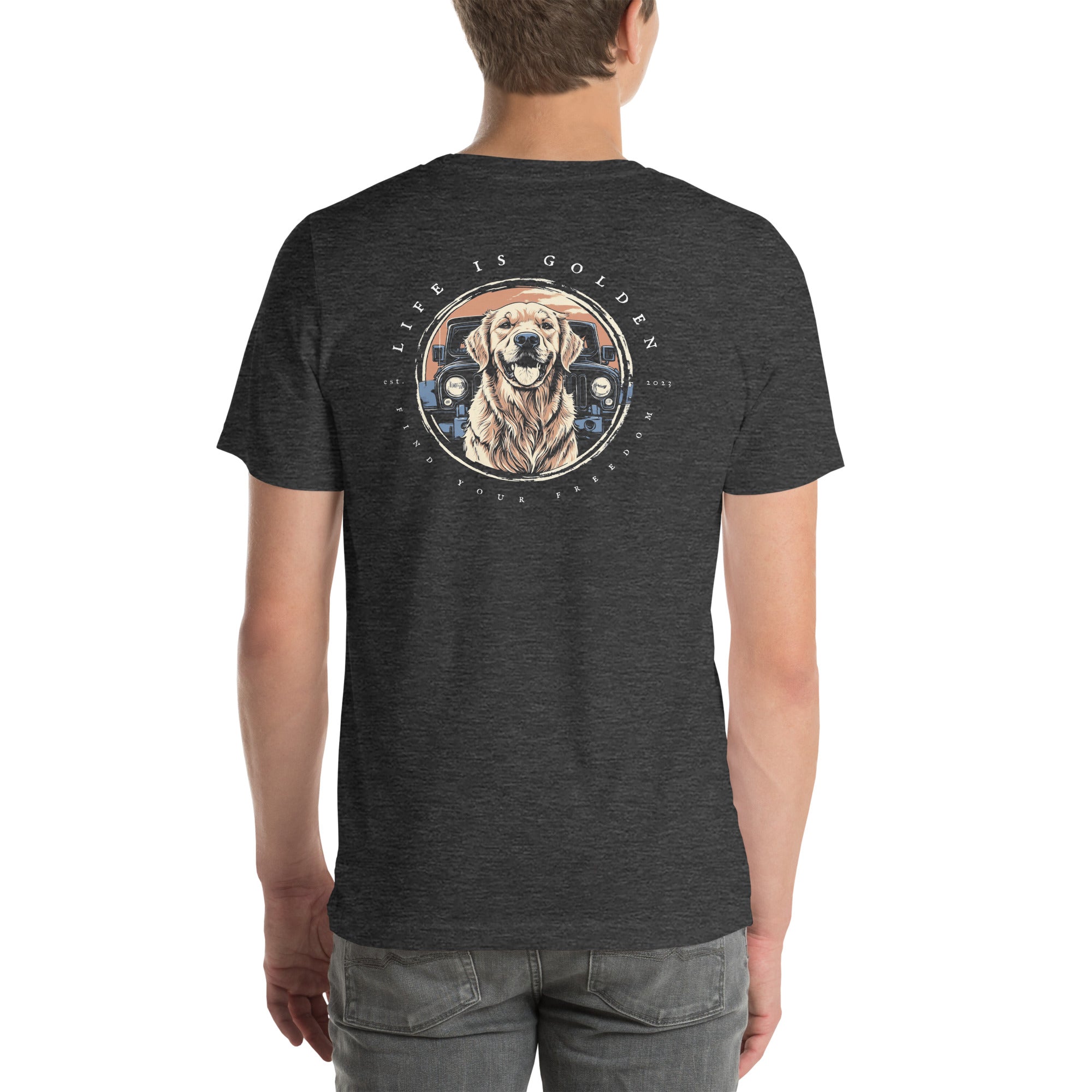 Jeep Badge Golden Retriever Tshirt