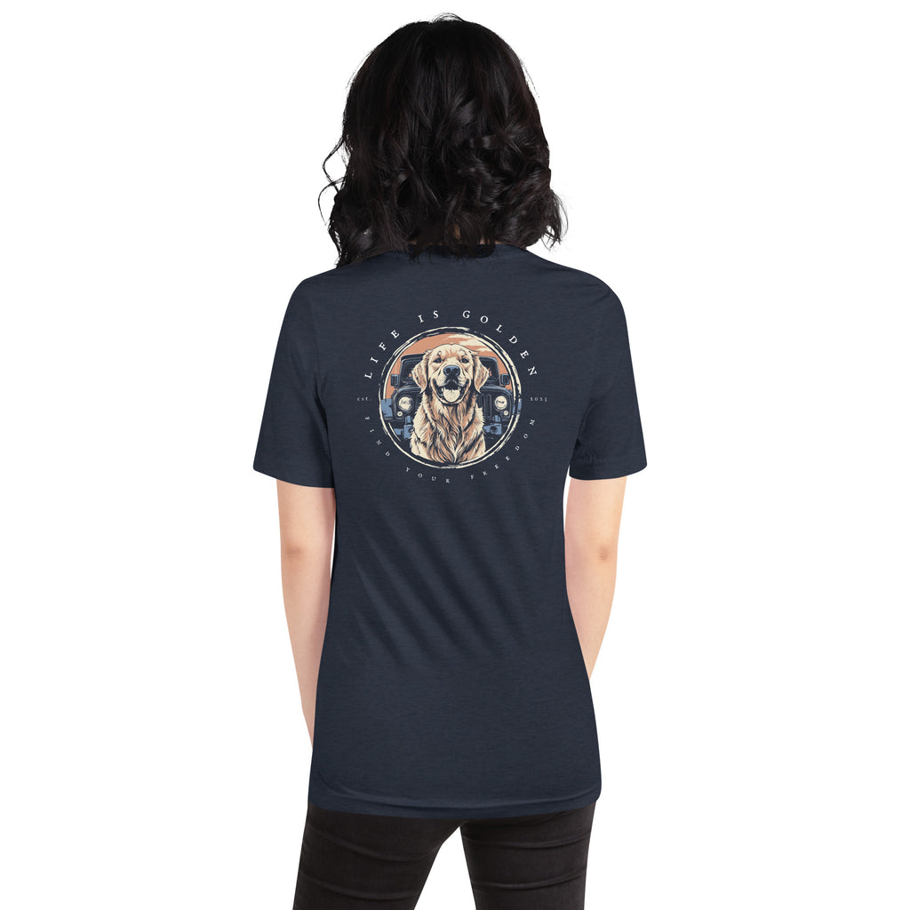 Jeep Badge Golden Retriever Tshirt