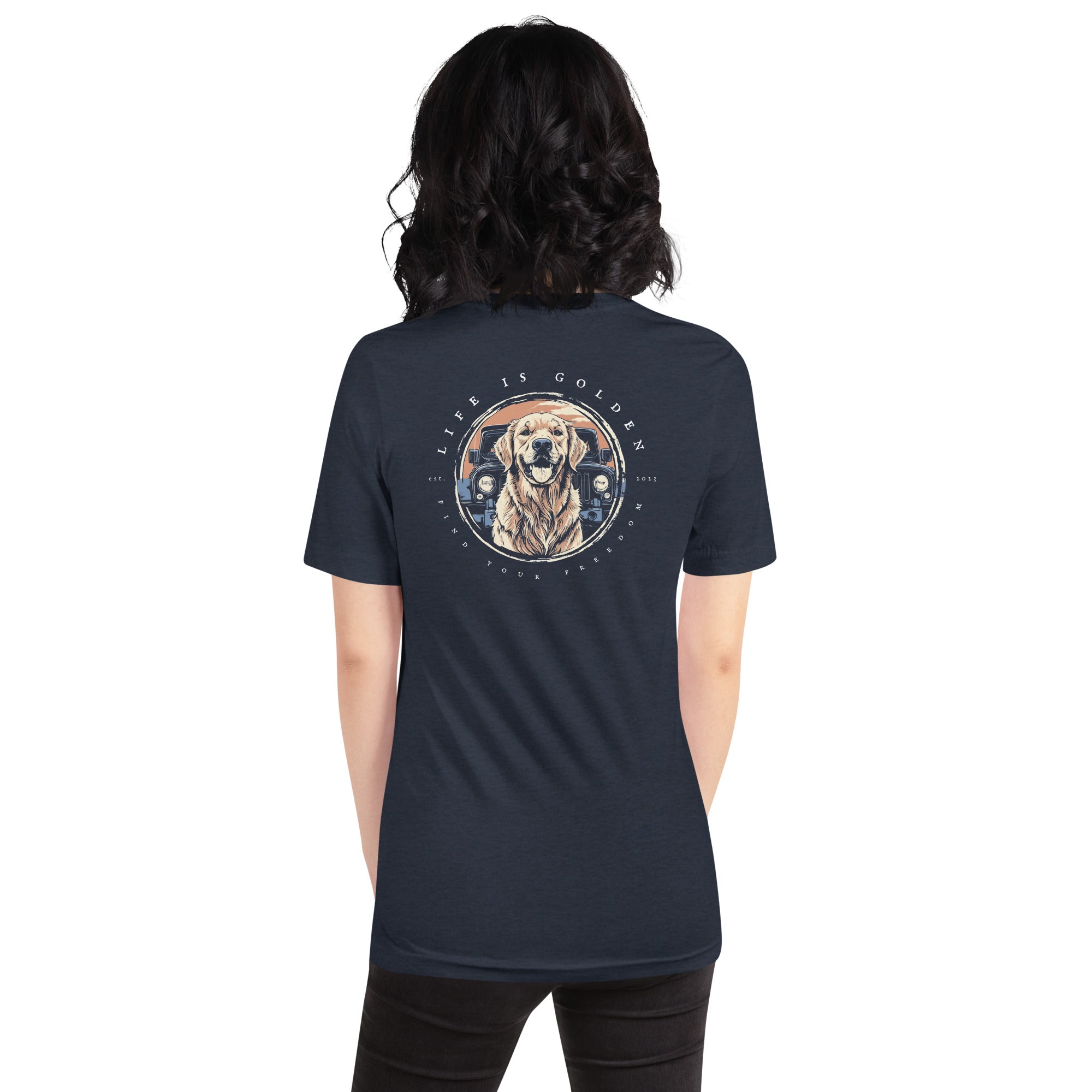 Jeep Badge Golden Retriever Tshirt