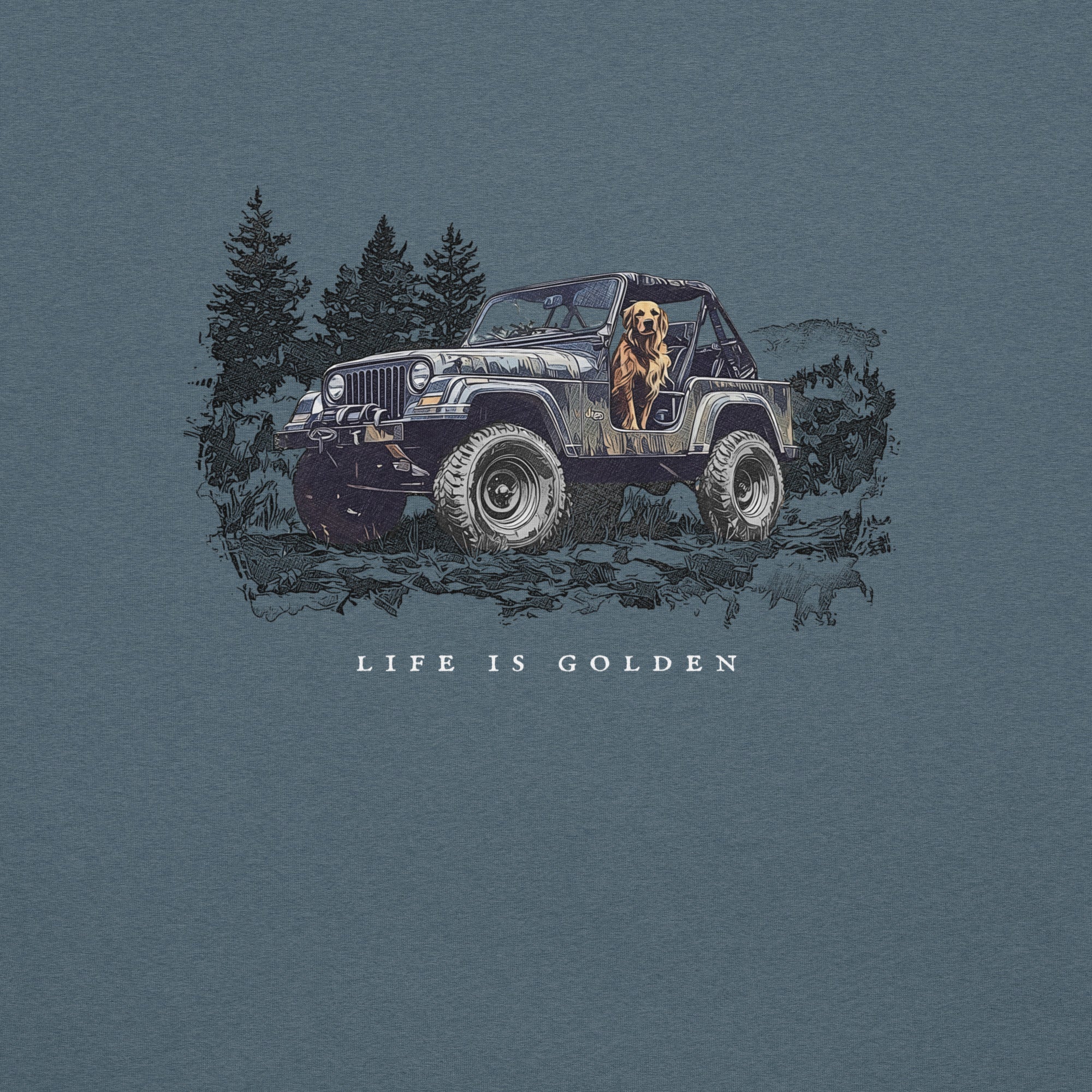 Jeep Overland Golden Retriever T-shirt